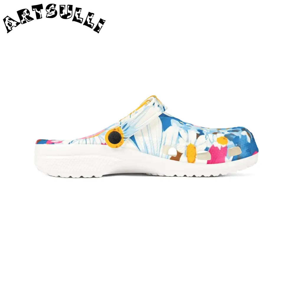 JAKKOUTTHEBXX CDG Daisy Dream Blue EVA Foam Rubber Shoes (AOP)
