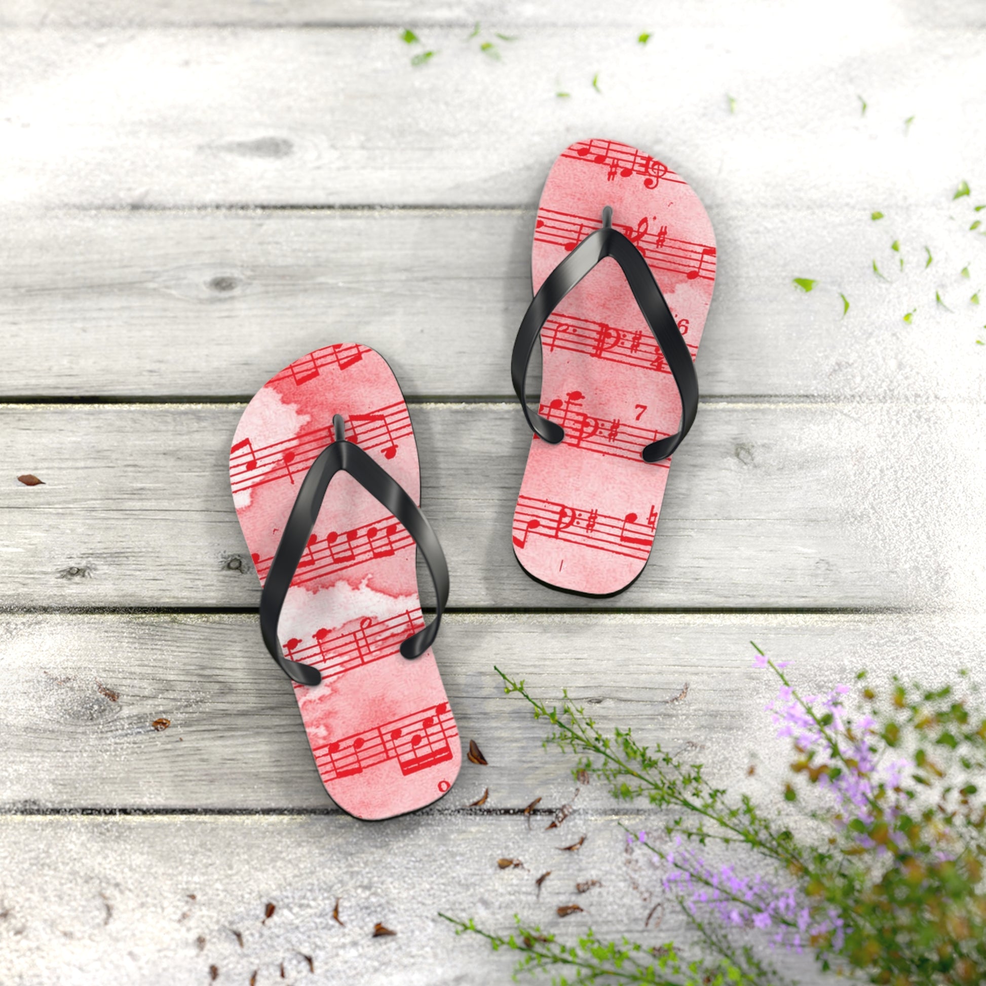 Drip Spill Type Beat Sheet Music Red Flip Flops, Artsulli - Art is Long, Life is Short, Shoes, , , , , , , 