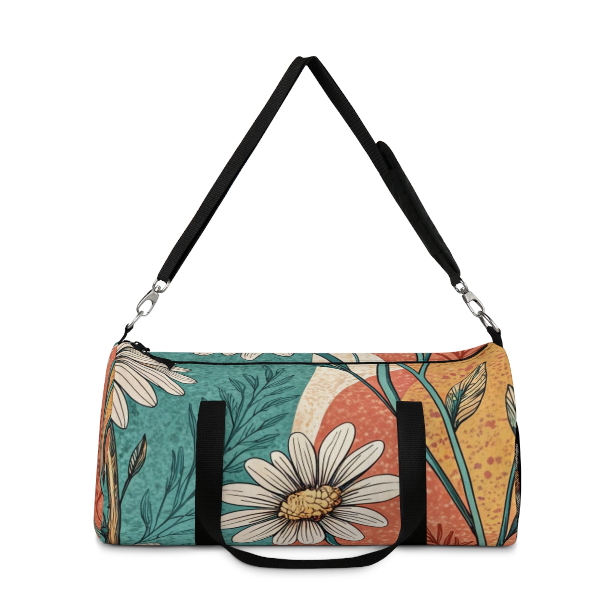 Retro Daisy Dream Duffel Bag, Artsulli - Art is Long, Life is Short, Bags, , , , , , , 