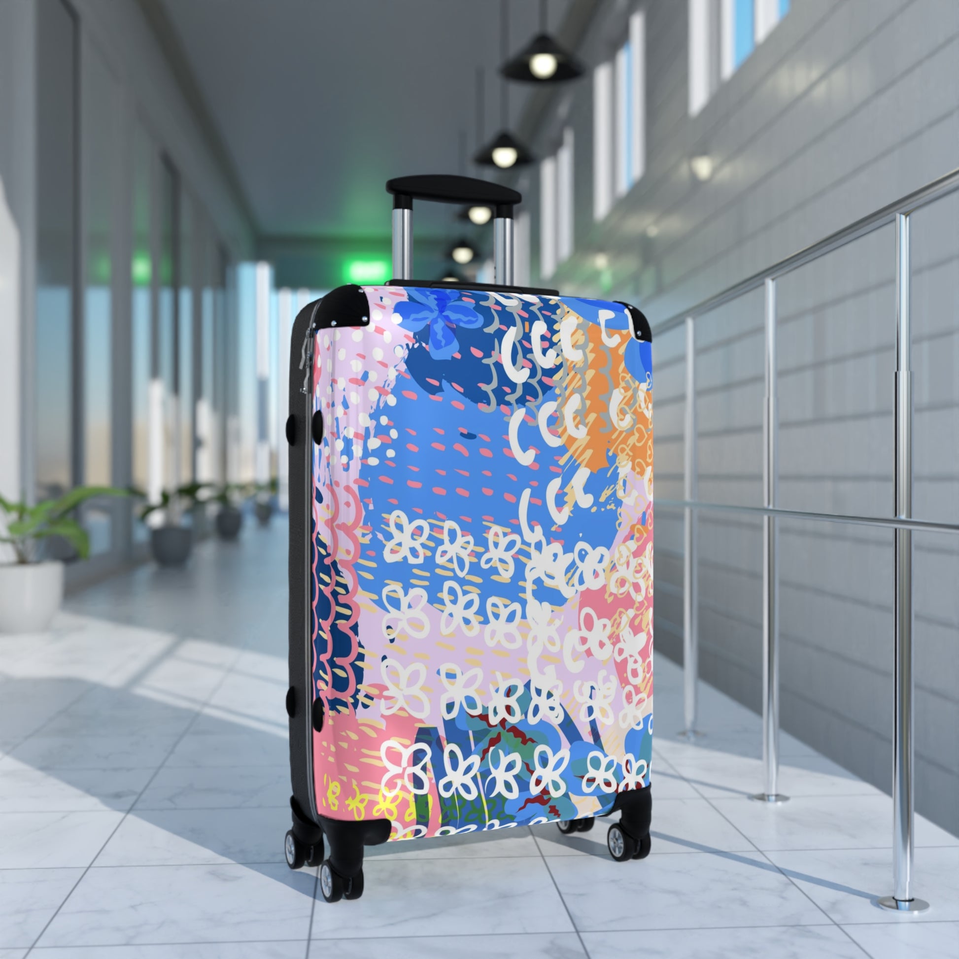 Flowers x Doodles x Hearts Multi-Color Suitcase, Artsulli - Art is Long, Life is Short, Bags, , , , , , , 