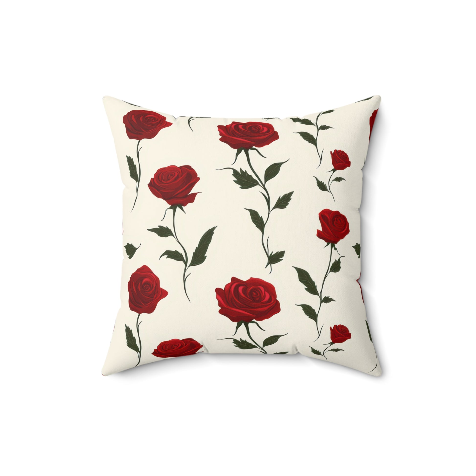 Red Roses Spun Polyester Square Pillow, Artsulli - Art is Long, Life is Short, Home Decor, , , , , , , 
