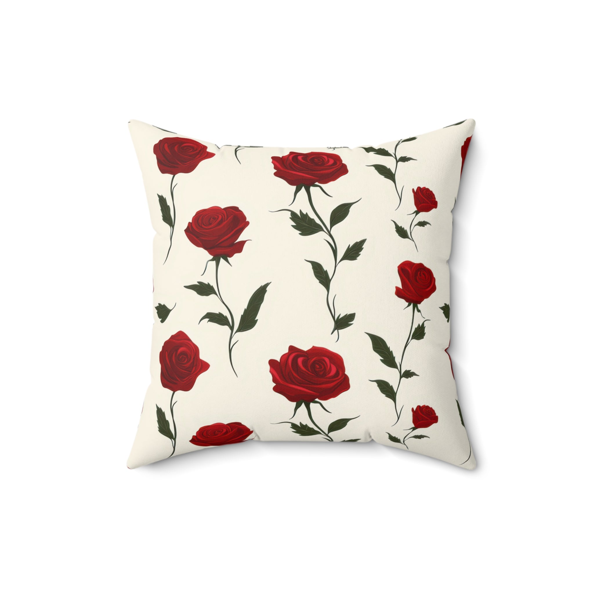 Red Roses Spun Polyester Square Pillow, Artsulli - Art is Long, Life is Short, Home Decor, , , , , , , 