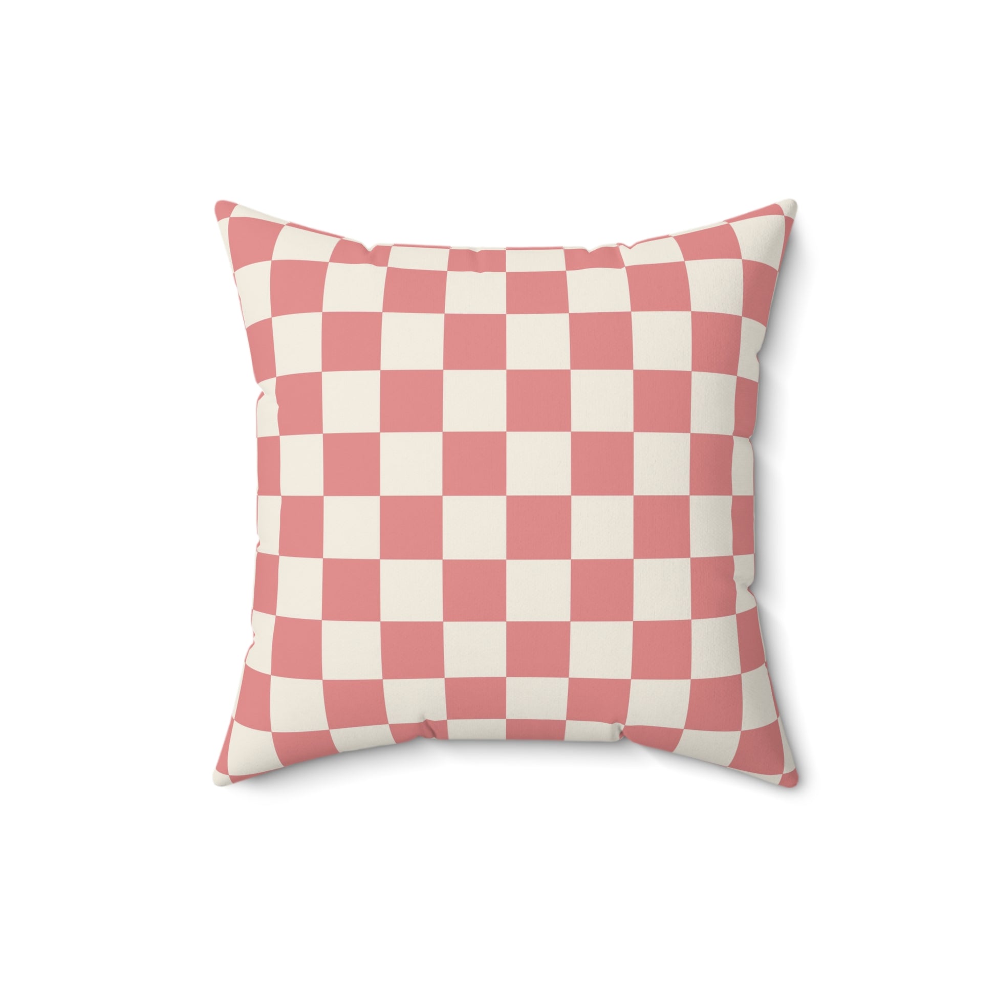 Retro Checkered Grassland Sprites Spun Polyester Square Pillow, Artsulli - Art is Long, Life is Short, Home Decor, Size, 16" × 16", , , , , 14195064261218279833