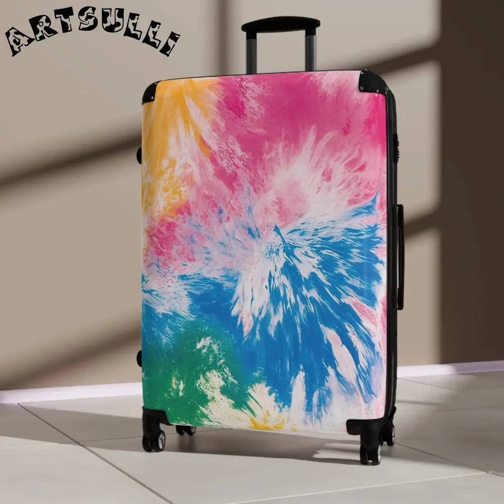 JAKKOUTTHEBXX Tie Dye Canvas Surface Spinner Suitcase 2025