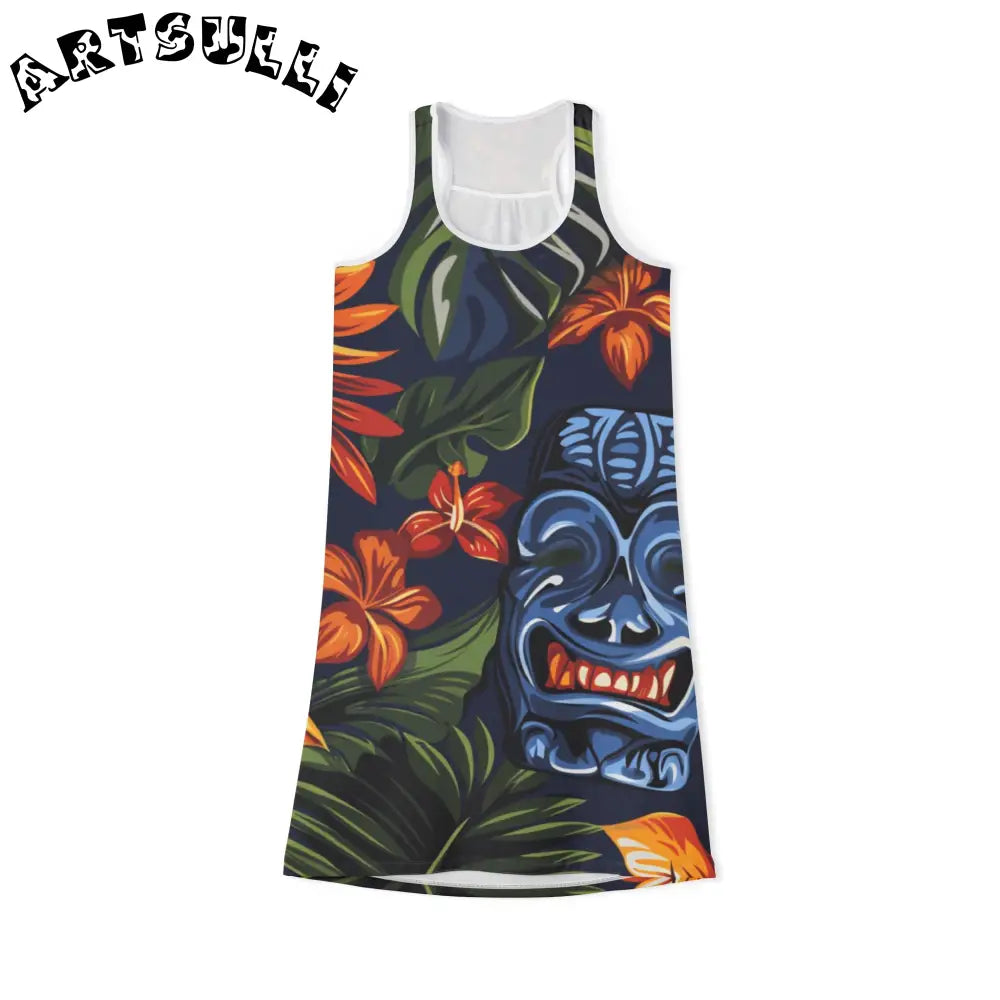 JAKKOUTTHEBXX Tiki Mask Hawaiian Tank Dress 2025