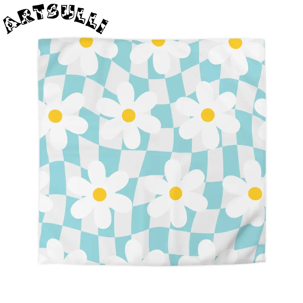 JAKKOUTTHEBXX Trippy Check Garden Microfiber Duvet Cover
