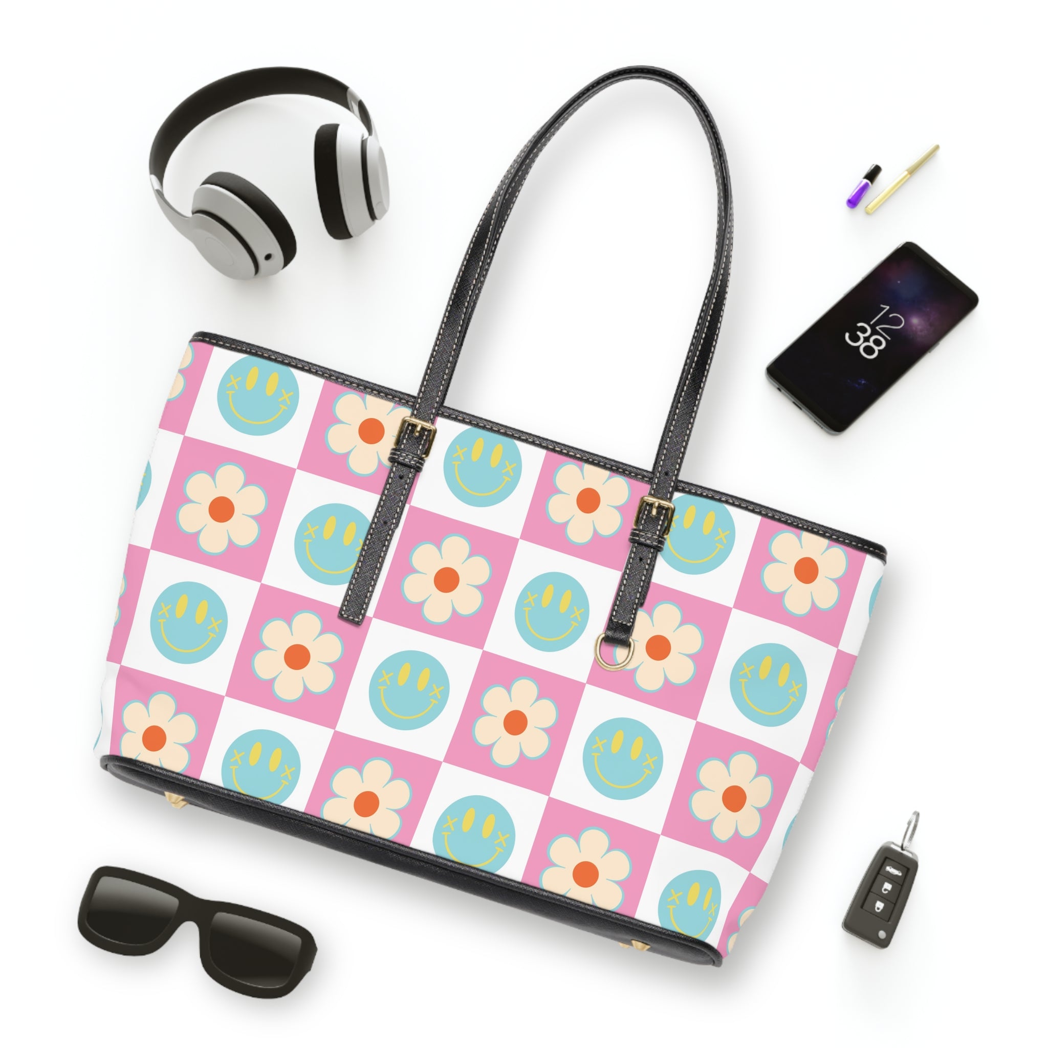 Madotsukis Grin Bloom PU Leather Shoulder Bag, Artsulli - Art is Long, Life is Short, Bags, , , , , , , 
