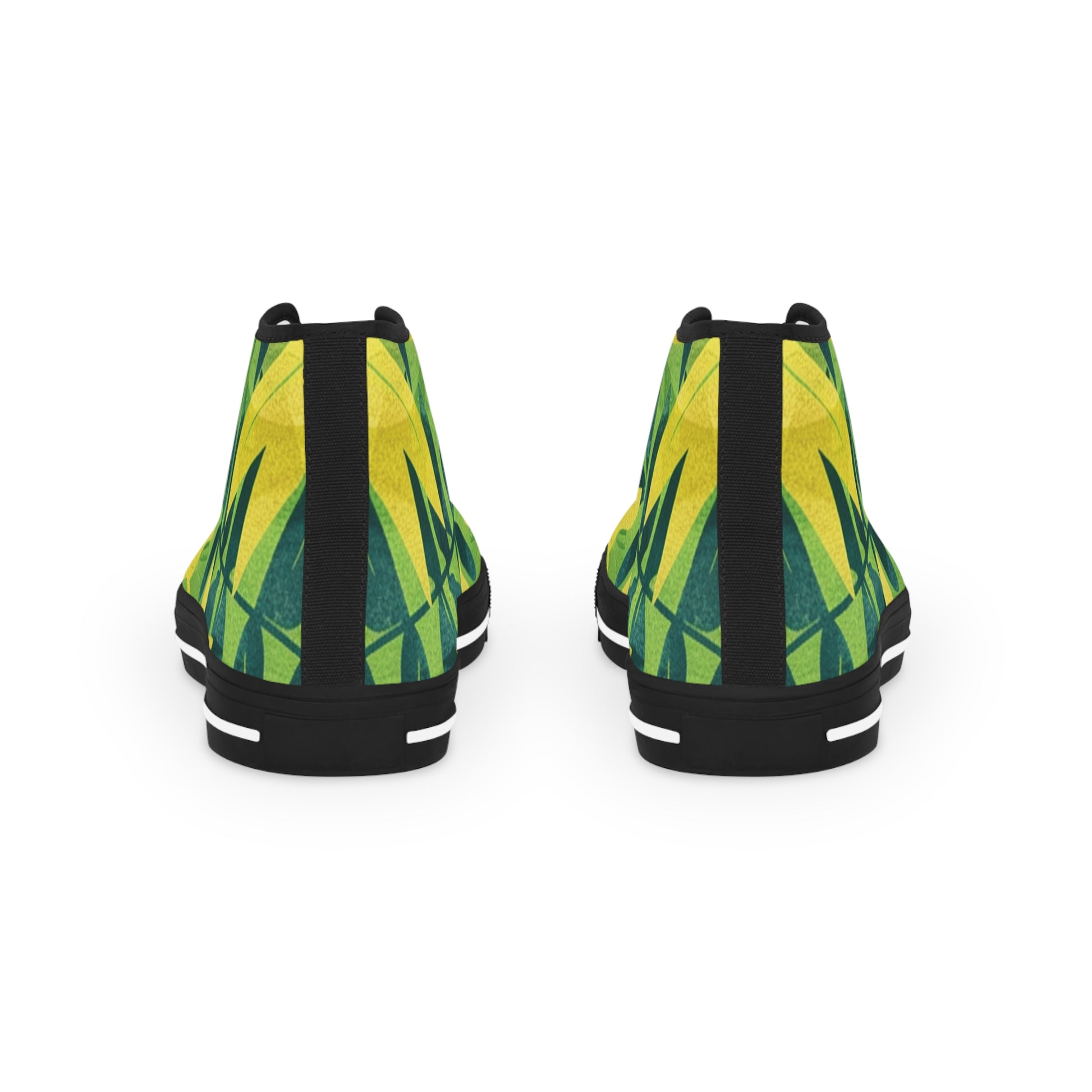Green Leaf x Yellow Leaf x Tropical x Jungle Men's High Top Sneakers, Artsulli - Art is Long, Life is Short, Shoes, , , , , , , 