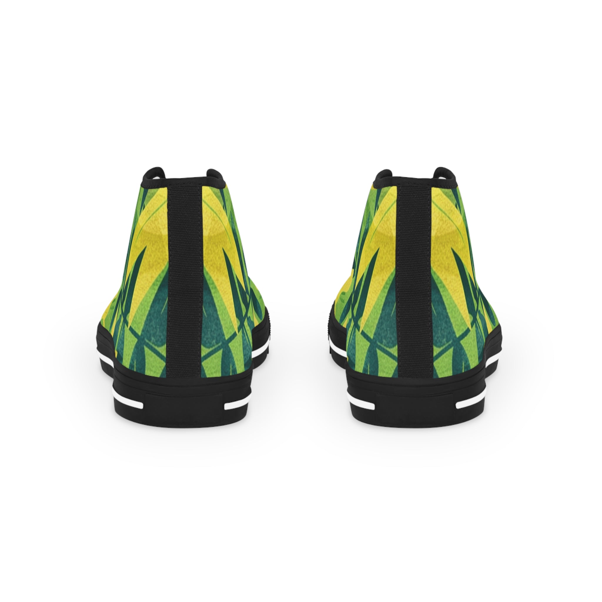 Green Leaf x Yellow Leaf x Tropical x Jungle Men's High Top Sneakers, Artsulli - Art is Long, Life is Short, Shoes, , , , , , , 