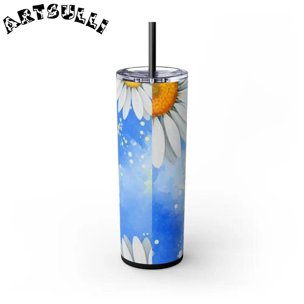 JAKKOUTTHEBXX Daisies Skinny Tumbler with Straw 20oz JAKKOUTTHEBXX