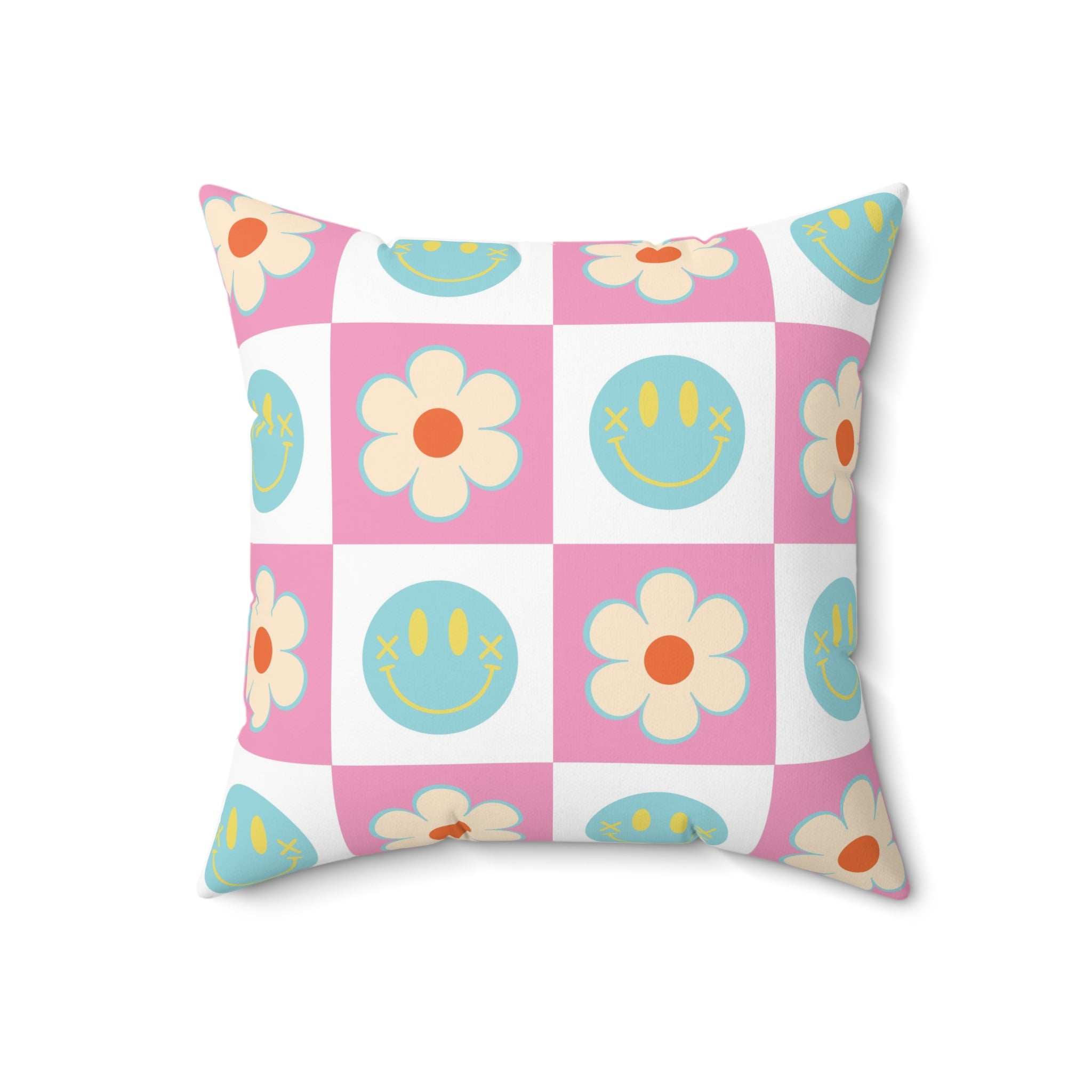 Madotsukis Grin Bloom Spun Polyester Square Pillow, Artsulli - Art is Long, Life is Short, Home Decor, , , , , , , 