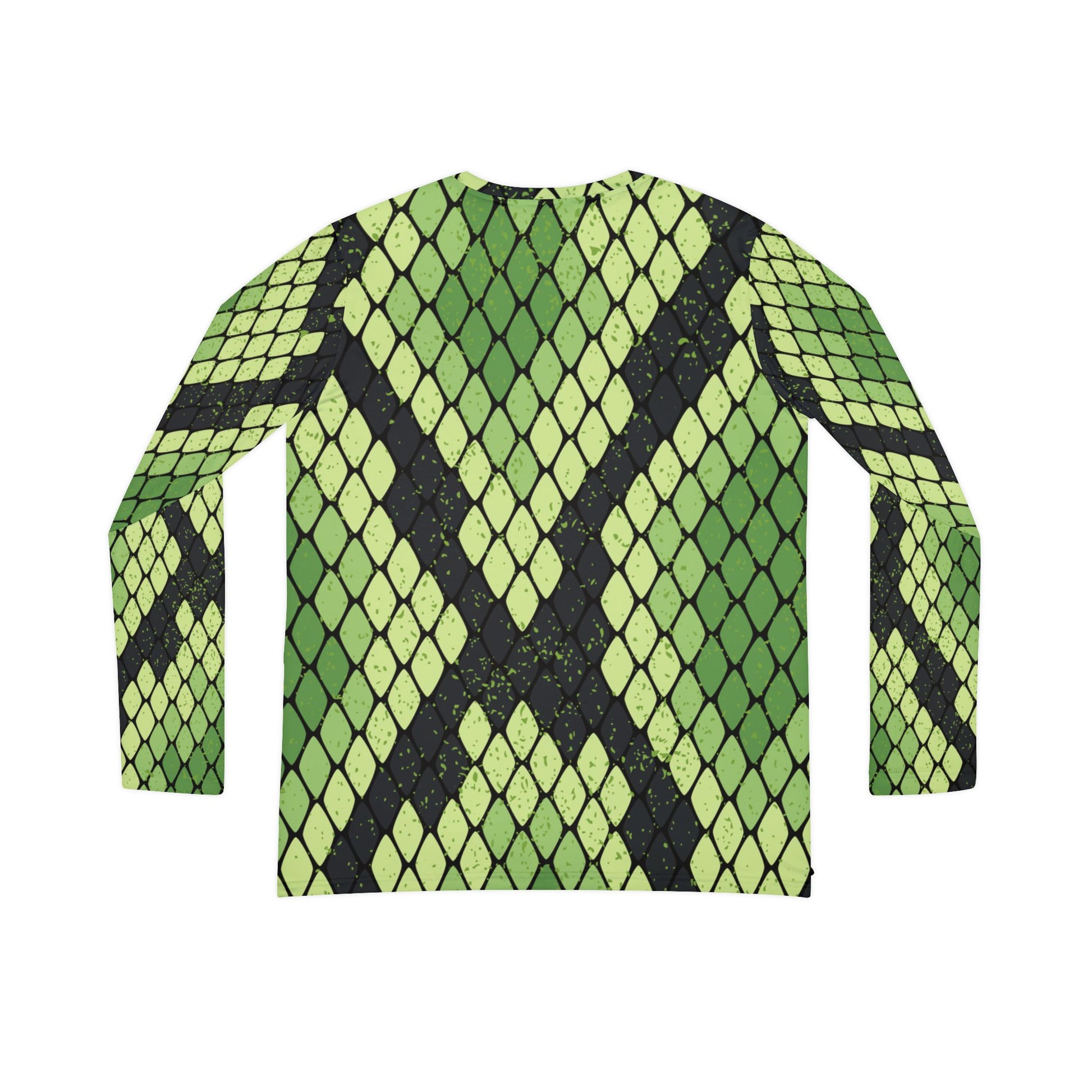 Snake Skin Green and Black Women's Long Sleeve V-neck Shirt (AOP), Artsulli - Art is Long, Life is Short, All Over Prints, , , , , , , 