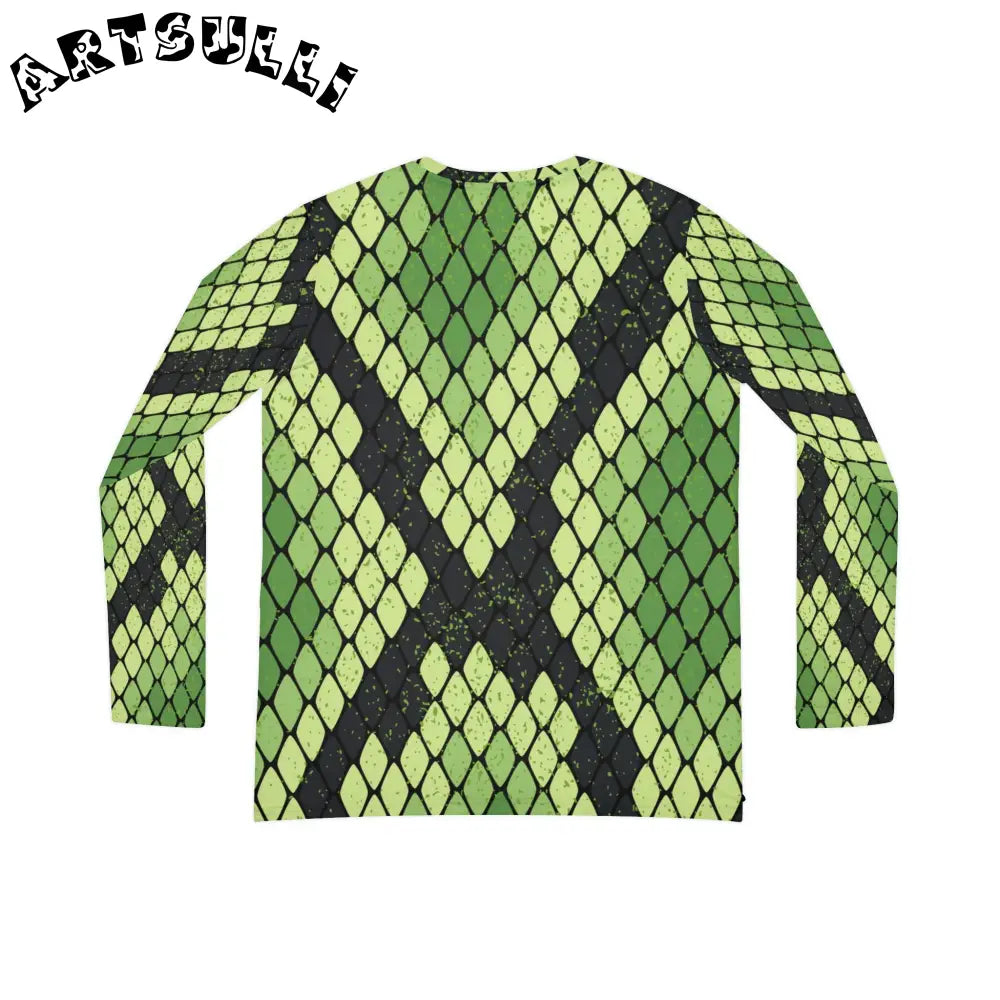 JAKKOUTTHEBXX Snake Skin Green and Black Women’s Long Sleeve V-neck
