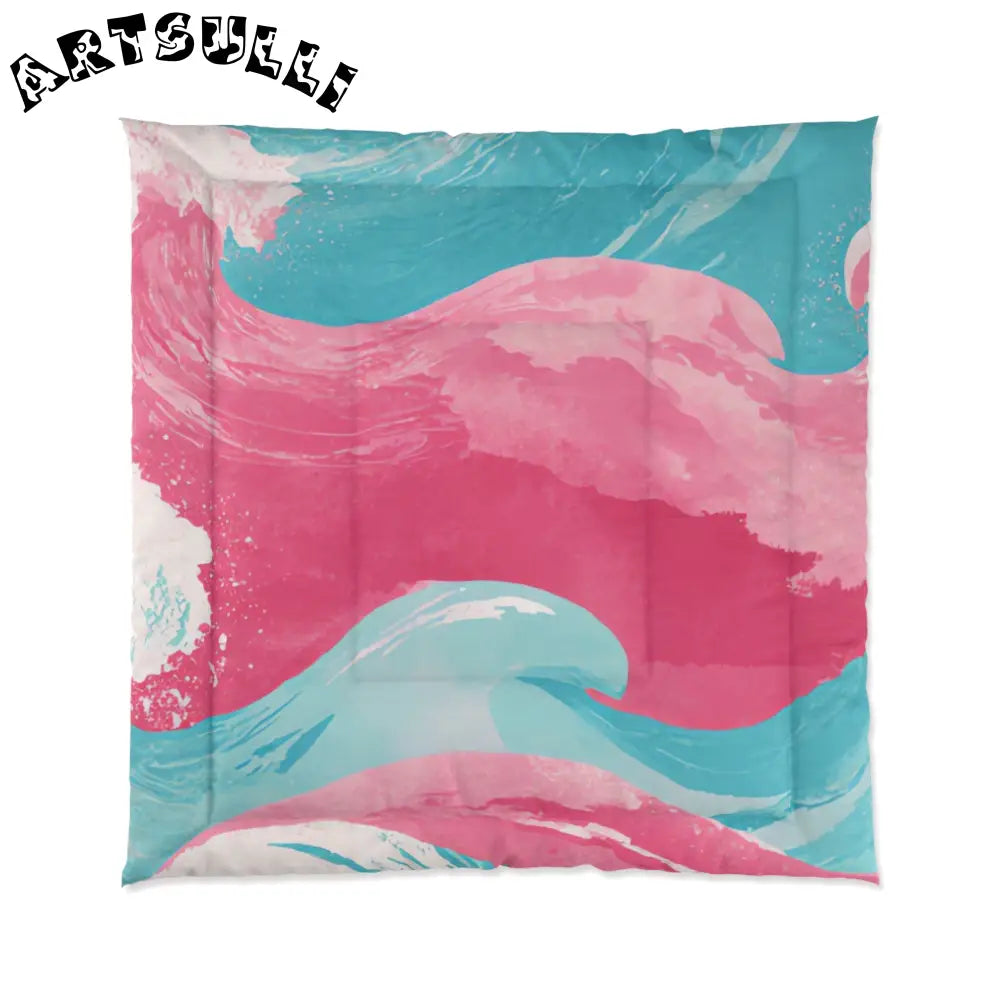 JAKKOUTTHEBXX The Great Pastelwave Pink and Blue Comforter