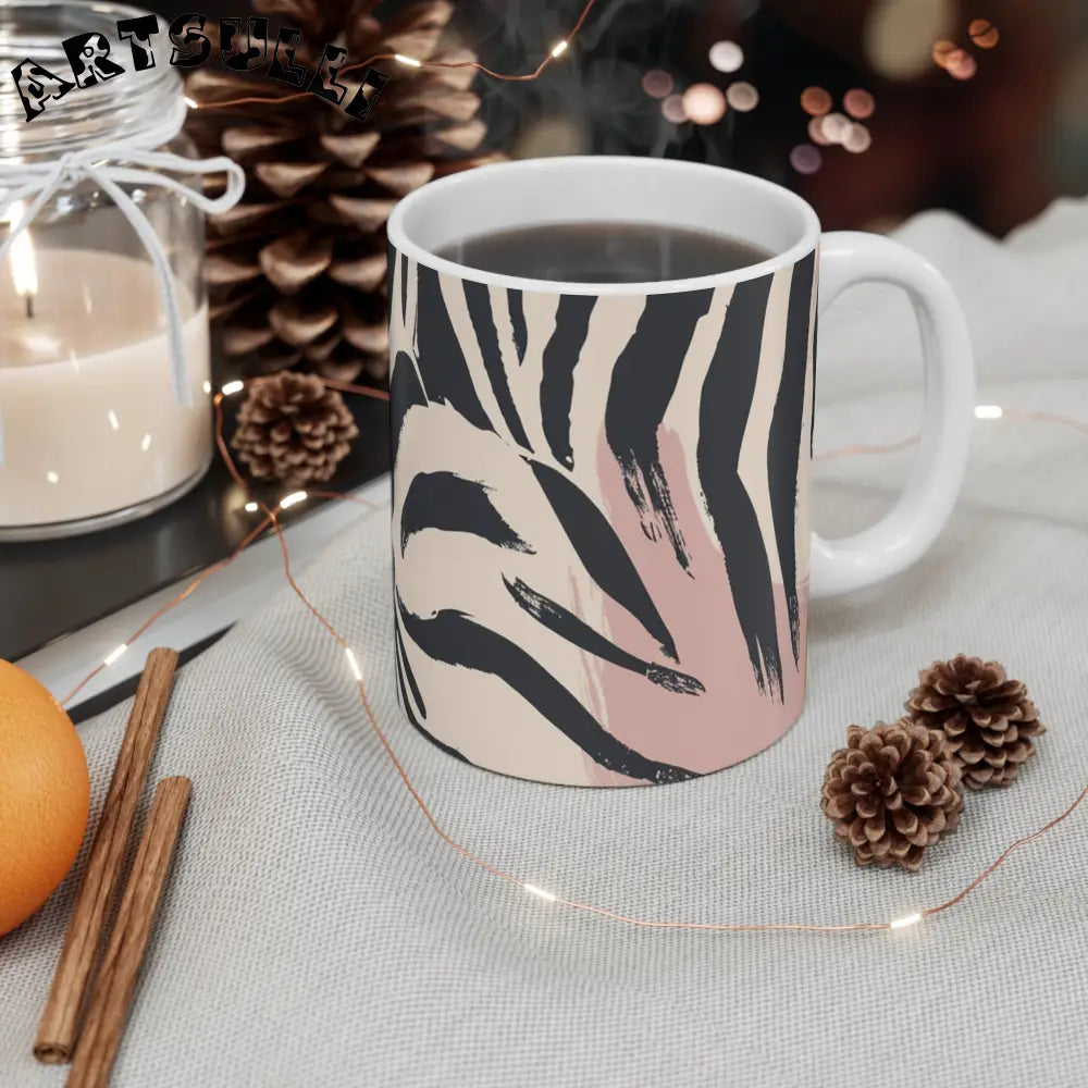 JAKKOUTTHEBXX Abstract Zebra Print Ceramic Mug appreciated gift