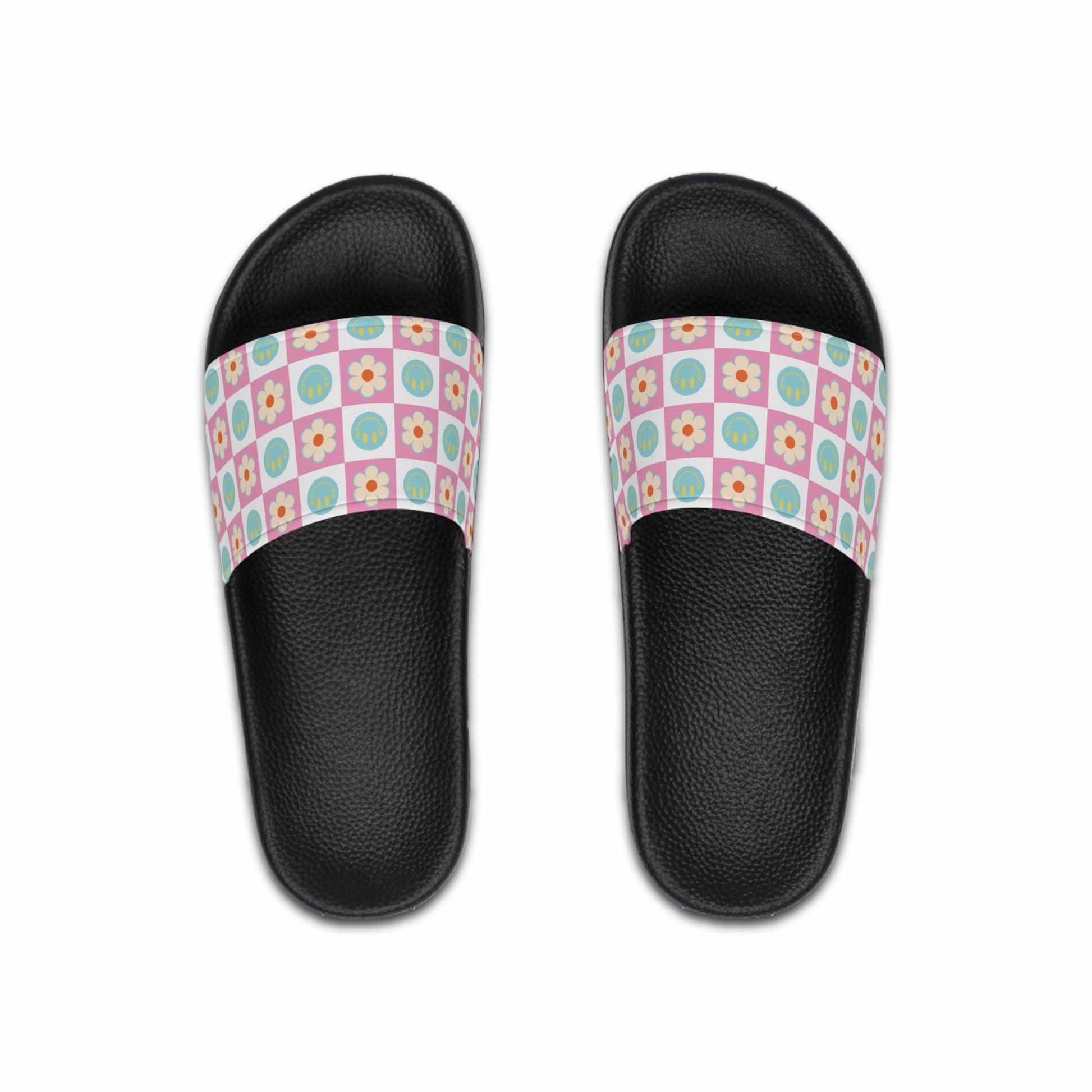 Madotsukis Grin Bloom Men's Slide Sandals, Artsulli - Art is Long, Life is Short, Shoes, Color, Black sole, Size, US 6, , , 71634974711703177844