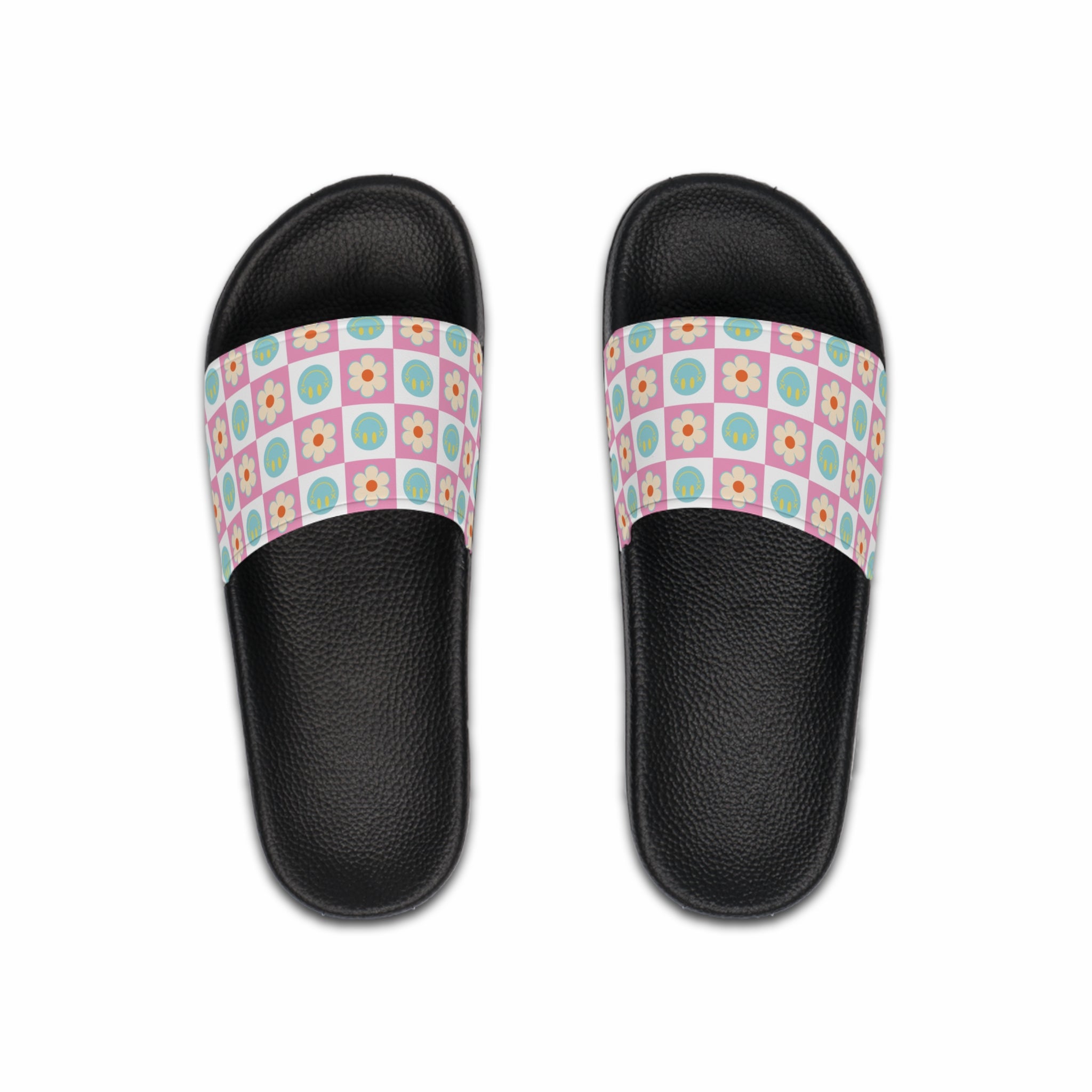 Madotsukis Grin Bloom Men's Slide Sandals, Artsulli - Art is Long, Life is Short, Shoes, Color, Black sole, Size, US 6, , , 71634974711703177844