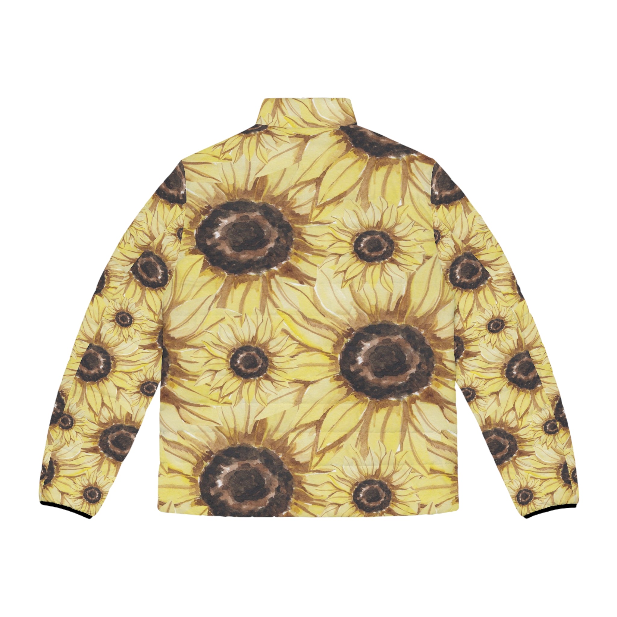 Retro Anime Sunflower Men's Puffer Jacket (AOP), Artsulli - Art is Long, Life is Short, All Over Prints, , , , , , , 