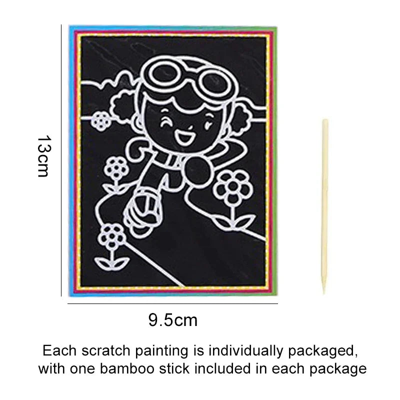 Buy The Best By Artsulli - Art is Long Life Short - 10pcs Children Scratch Painting Colorful Drawing Toys DIY Paper Cartoon Supplies