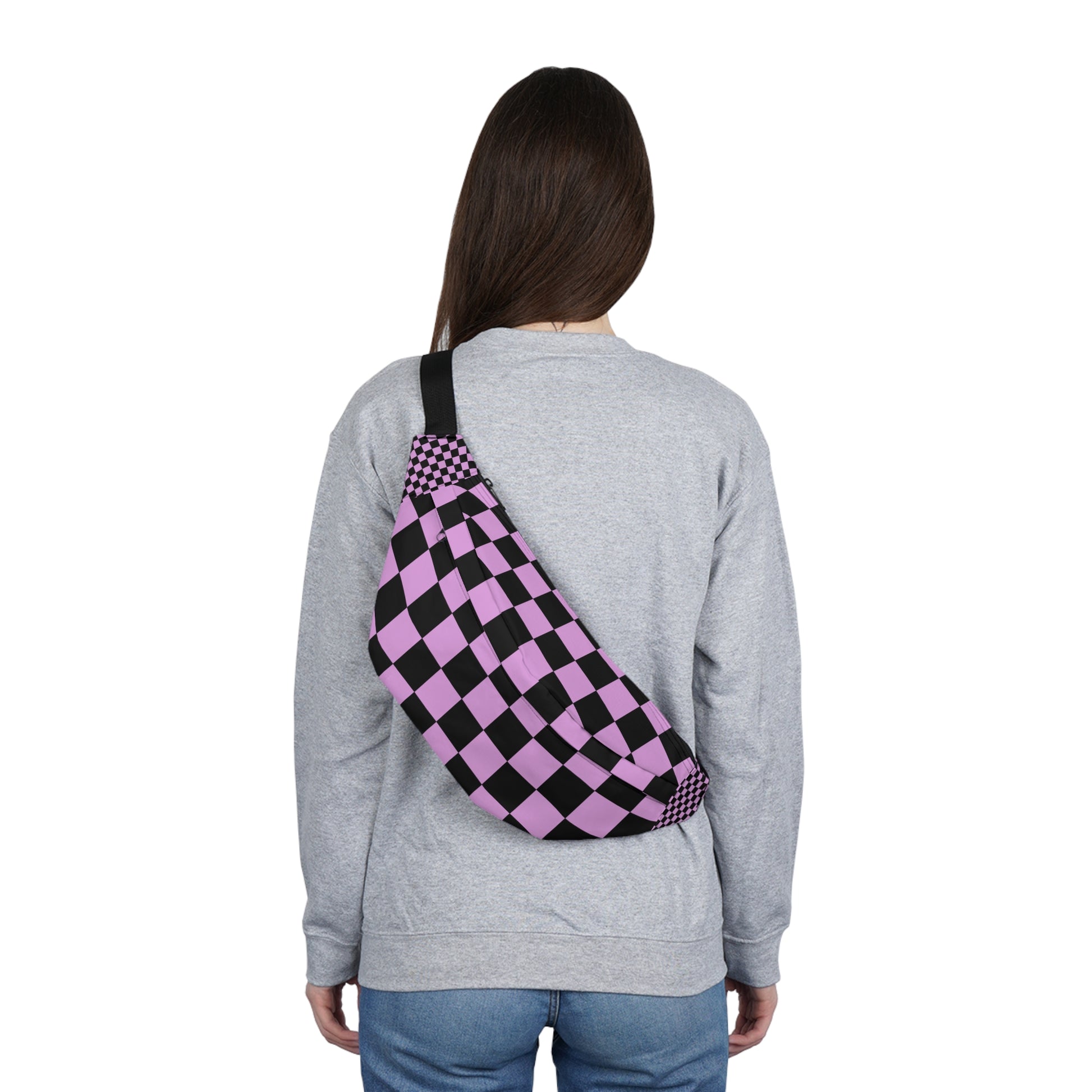 Pixel Punk Vision Large Fanny Pack, Artsulli - Art is Long, Life is Short, Bags, , , , , , , 