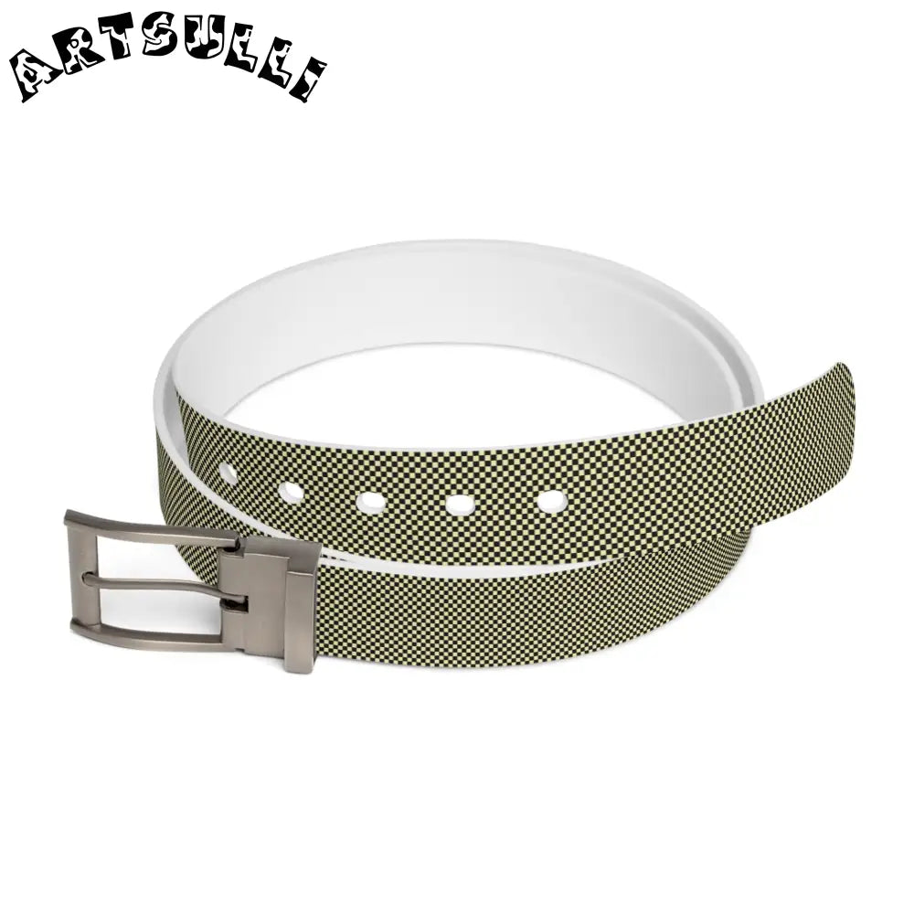 JAKKOUTTHEBXX Checkerboard Black and Yellow Belt JAKKOUTTHEBXX