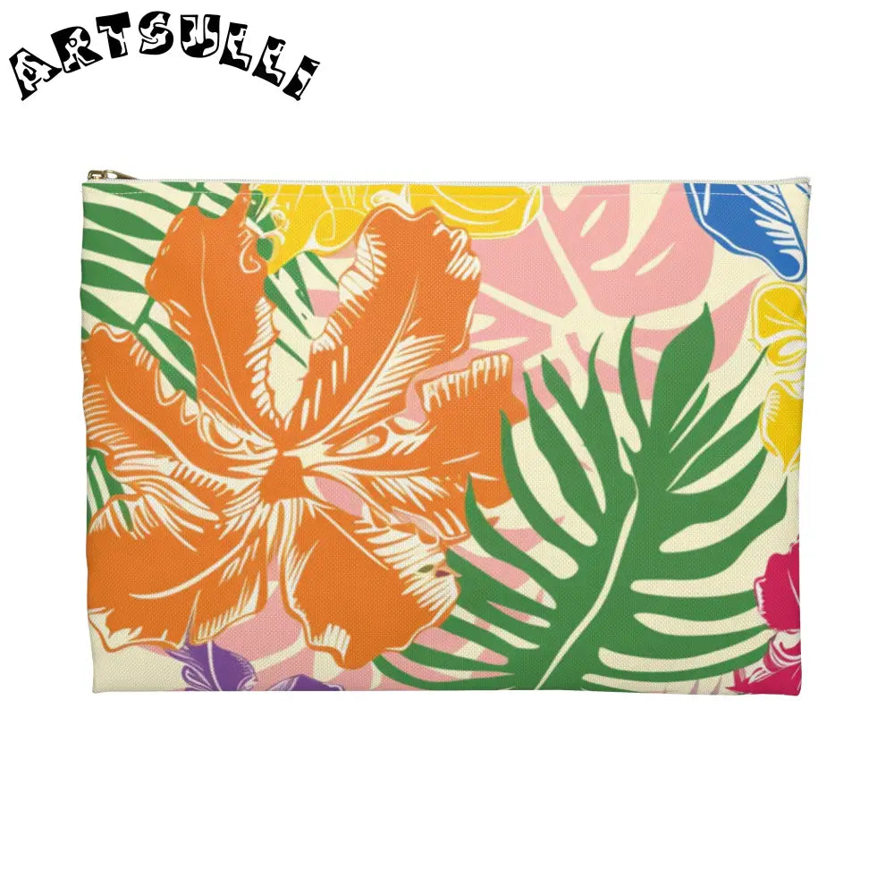 JAKKOUTTHEBXX Colorful Tropical Floral Flat Pouch 2025