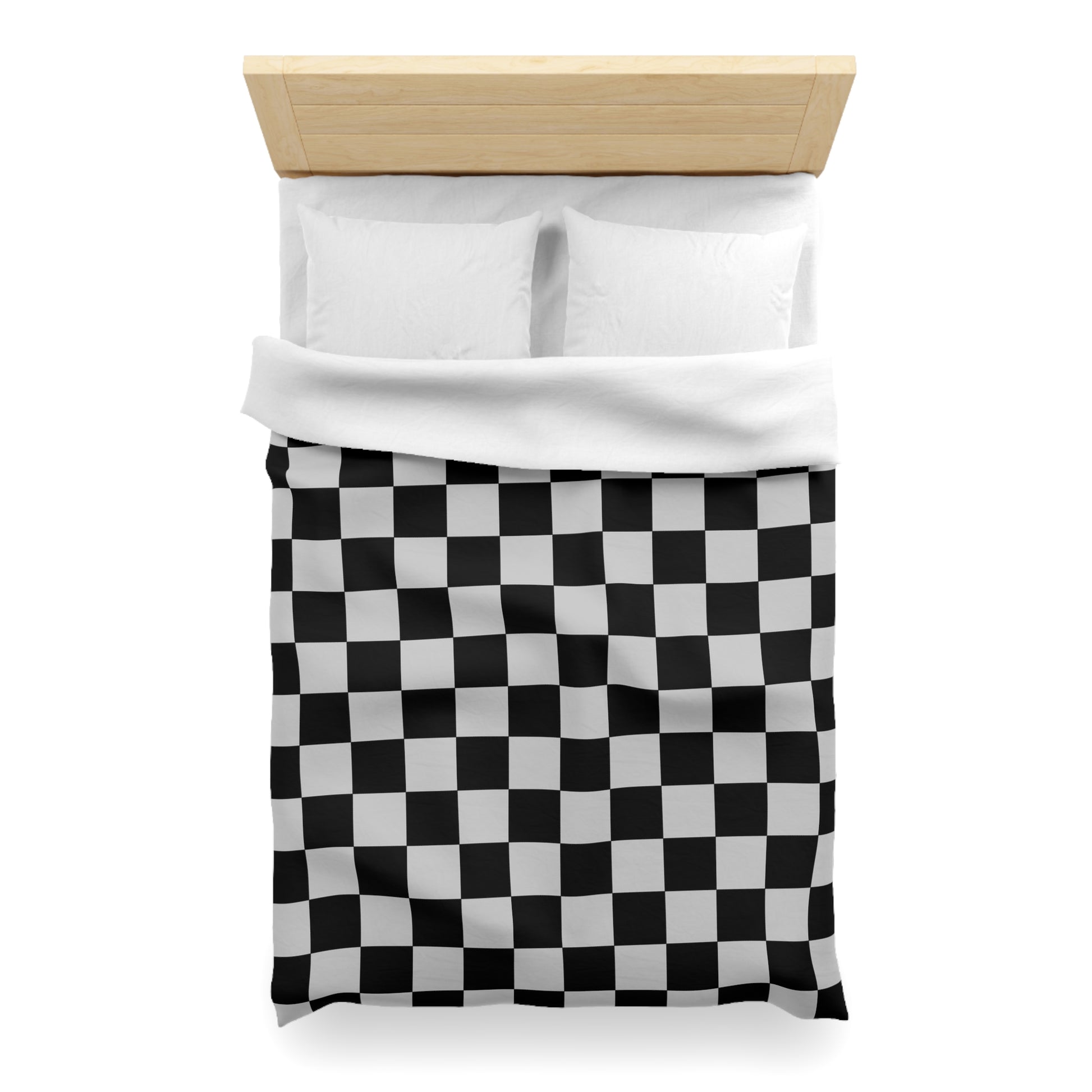 Checkerboard Dada Black and Light Gray Microfiber Duvet Cover, Artsulli - Art is Long, Life is Short, Home Decor, , , , , , , 