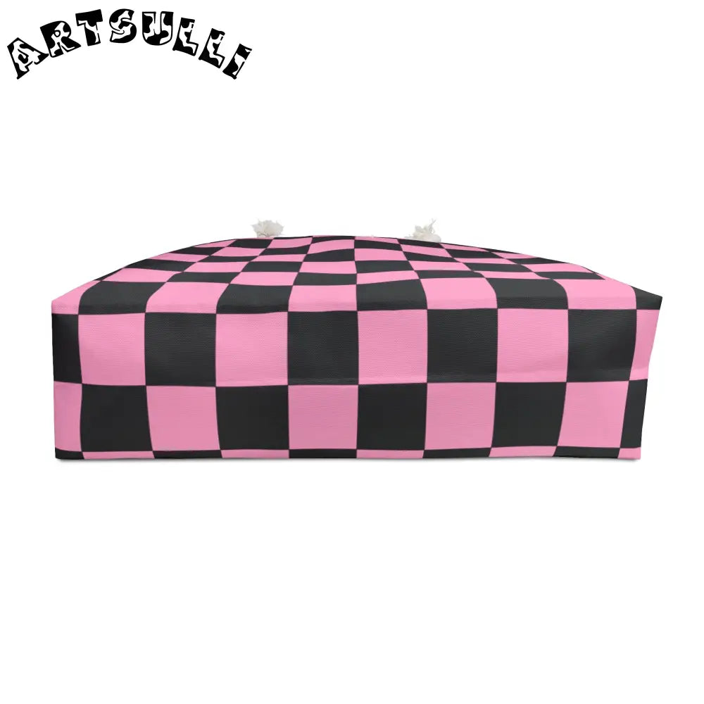 JAKKOUTTHEBXX Checkerboard Black and Pink Weekender Bag