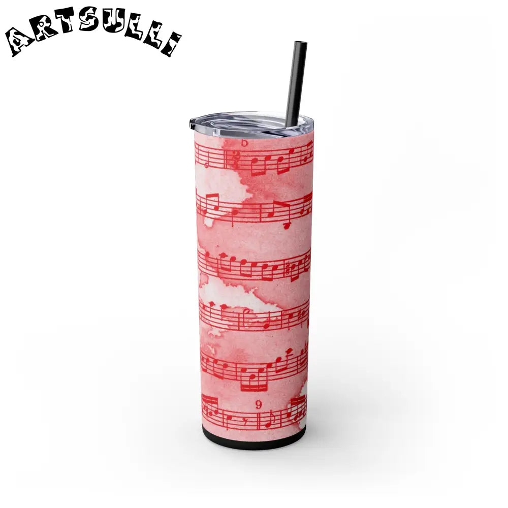 JAKKOUTTHEBXX Pink Musical Note Maars Skinny Tumbler 2025