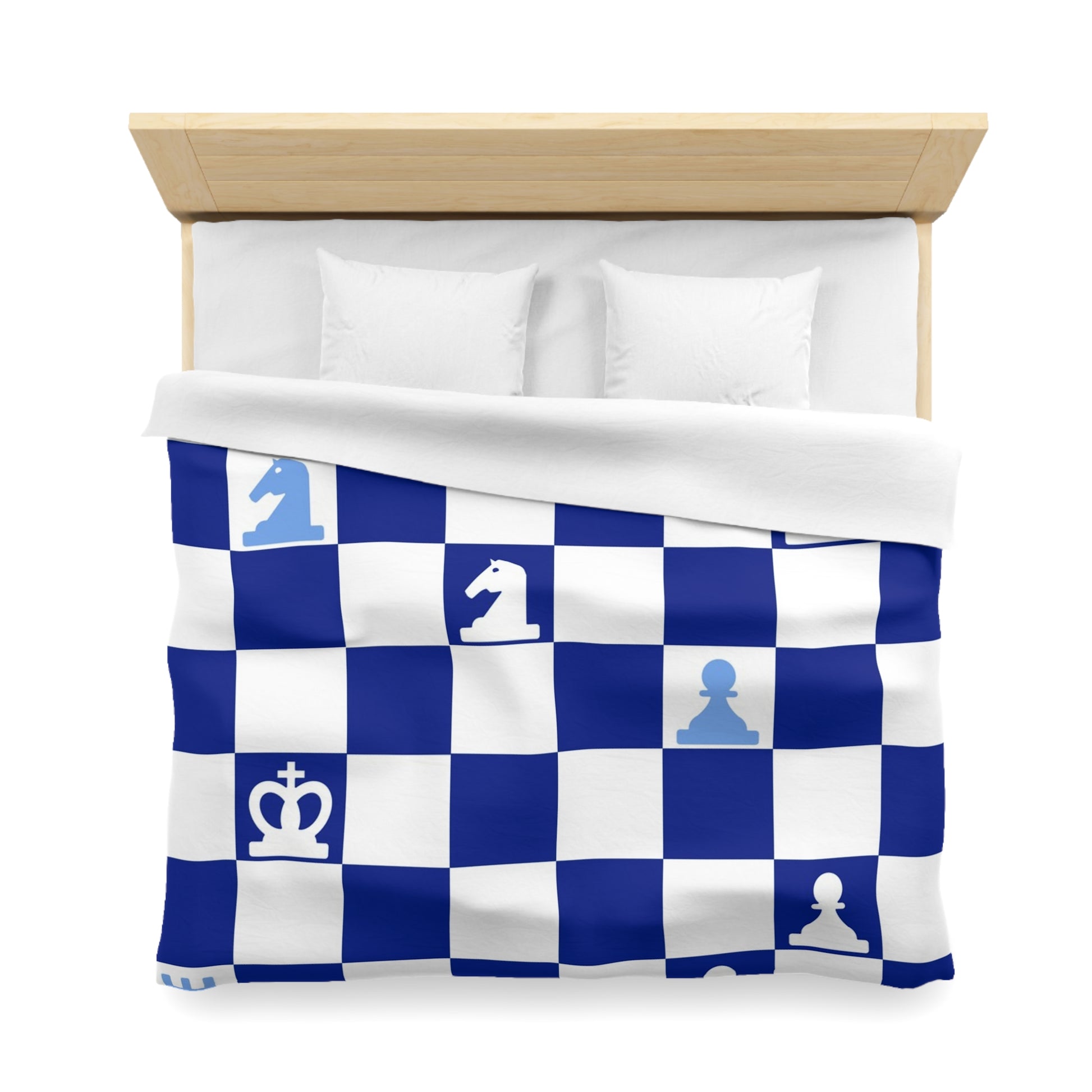 Chessboard Navy Blue Microfiber Duvet Cover, Artsulli - Art is Long, Life is Short, Home Decor, , , , , , , 