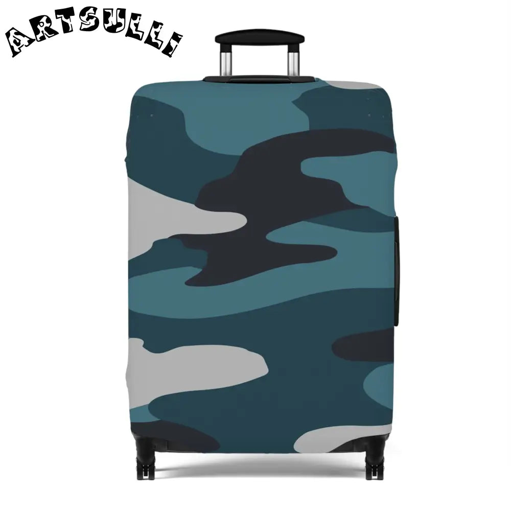JAKKOUTTHEBXX Blue Camouflage Luggage Cover JAKKOUTTHEBXX Artsulli
