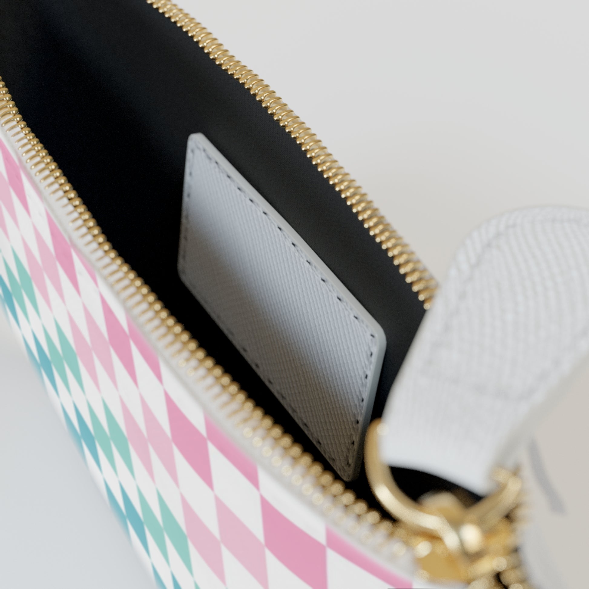 Vaporwave Rainbow  Checkerboard Multi-Color Mini Clutch Bag, Artsulli - Art is Long, Life is Short, Bags, , , , , , , 