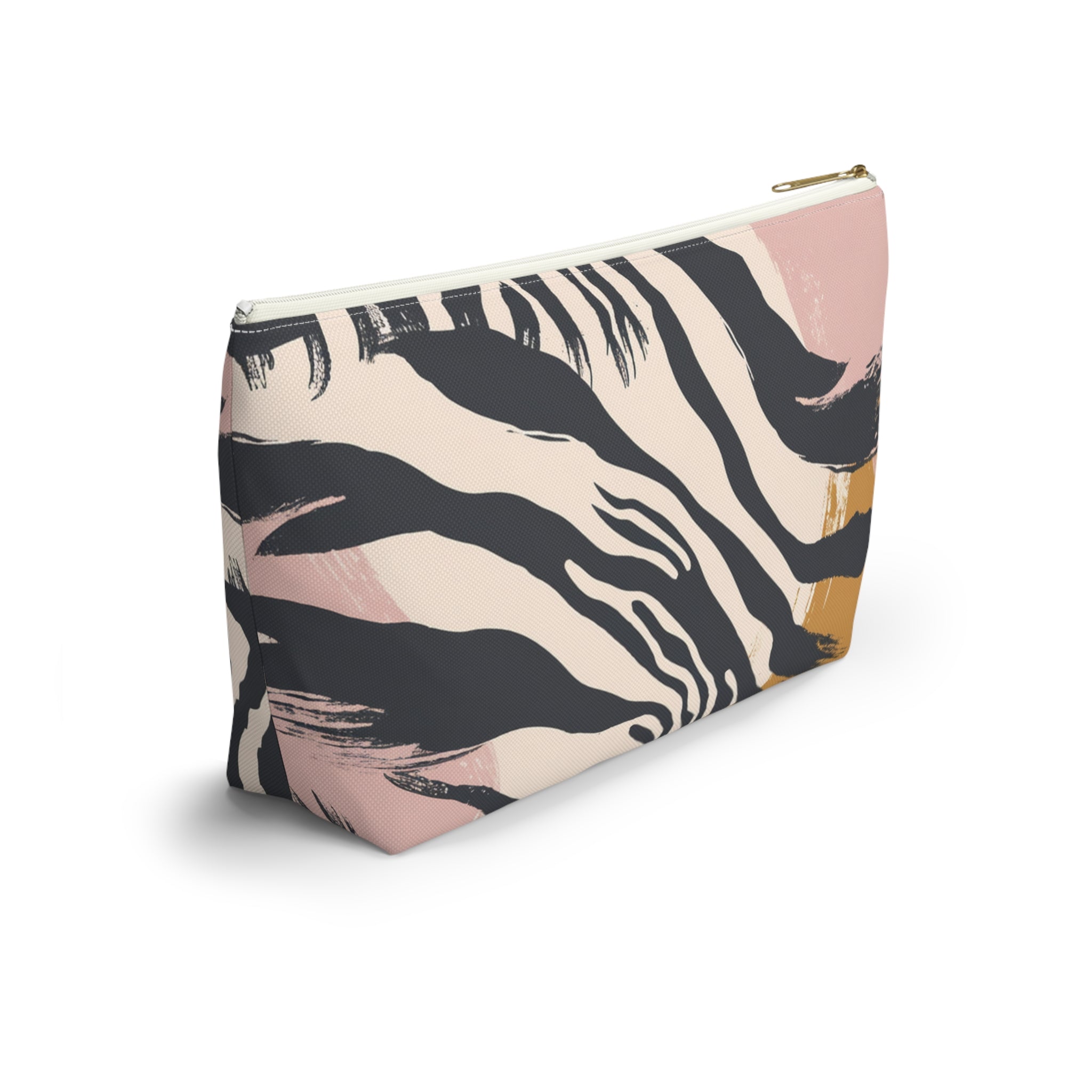 Zebra Brush Strokes Accessory Pouch w T-bottom, Artsulli - Art is Long, Life is Short, Bags, , , , , , , 