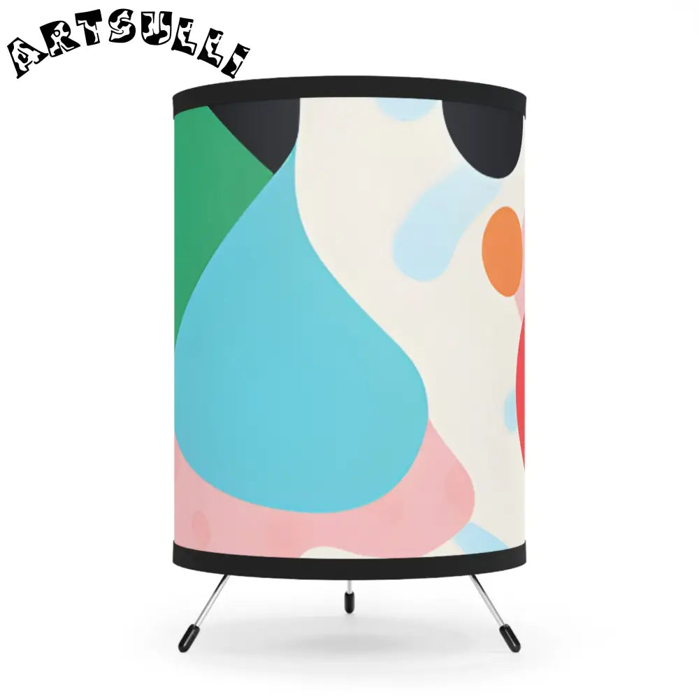 JAKKOUTTHEBXX Colorful Abstract Shapes Surreal Tripod Lamp