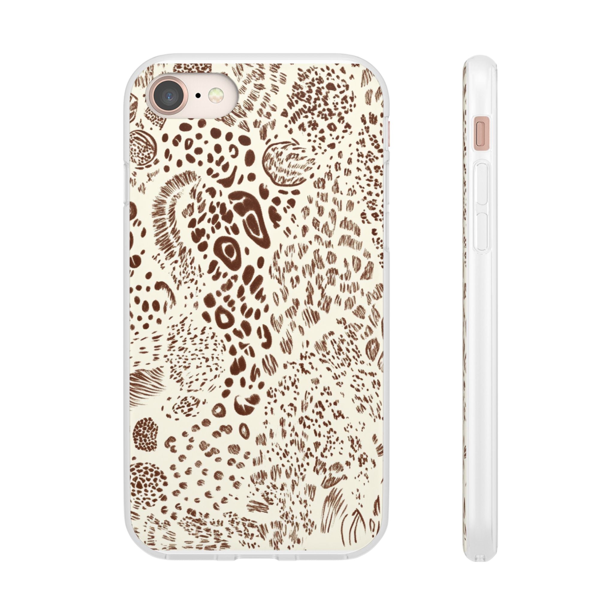Brown Animal Print Flexi Case, Artsulli - Art is Long, Life is Short, Phone Case, Size, iPhone 8, , , , , 23701084703730792001