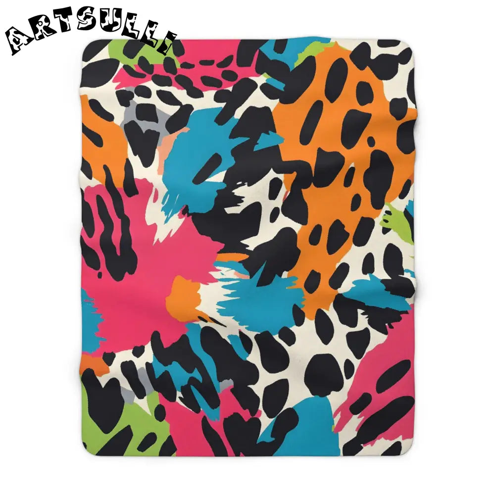 JAKKOUTTHEBXX Wild Brush Strokes x Animal Print Multi-Color Sherpa