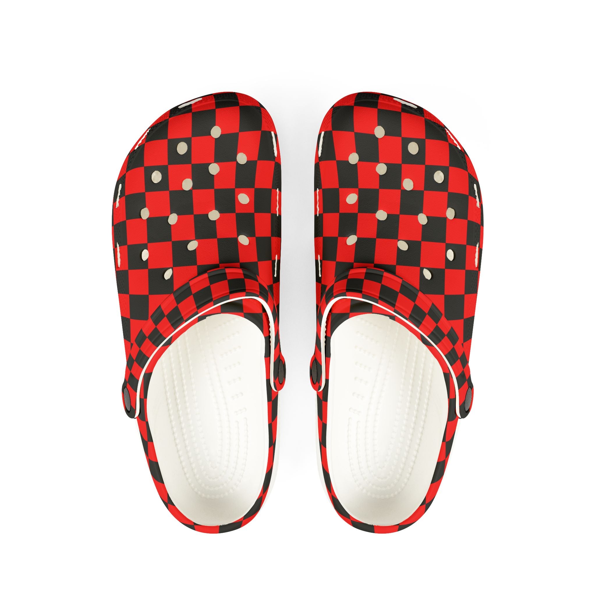 Checkerboard Red and Black EVA Foam Rubber Shoes (AOP), Artsulli - Art is Long, Life is Short, Shoes, Size, US 6 (Women's), Color, White, , , 13604177856406699228