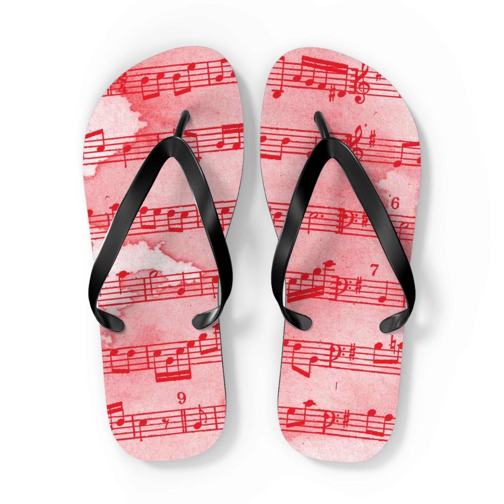 Drip Spill Type Beat Sheet Music Red Flip Flops, Artsulli - Art is Long, Life is Short, Shoes, Size, XL, Color, Black sole, , , 25062038114464201900