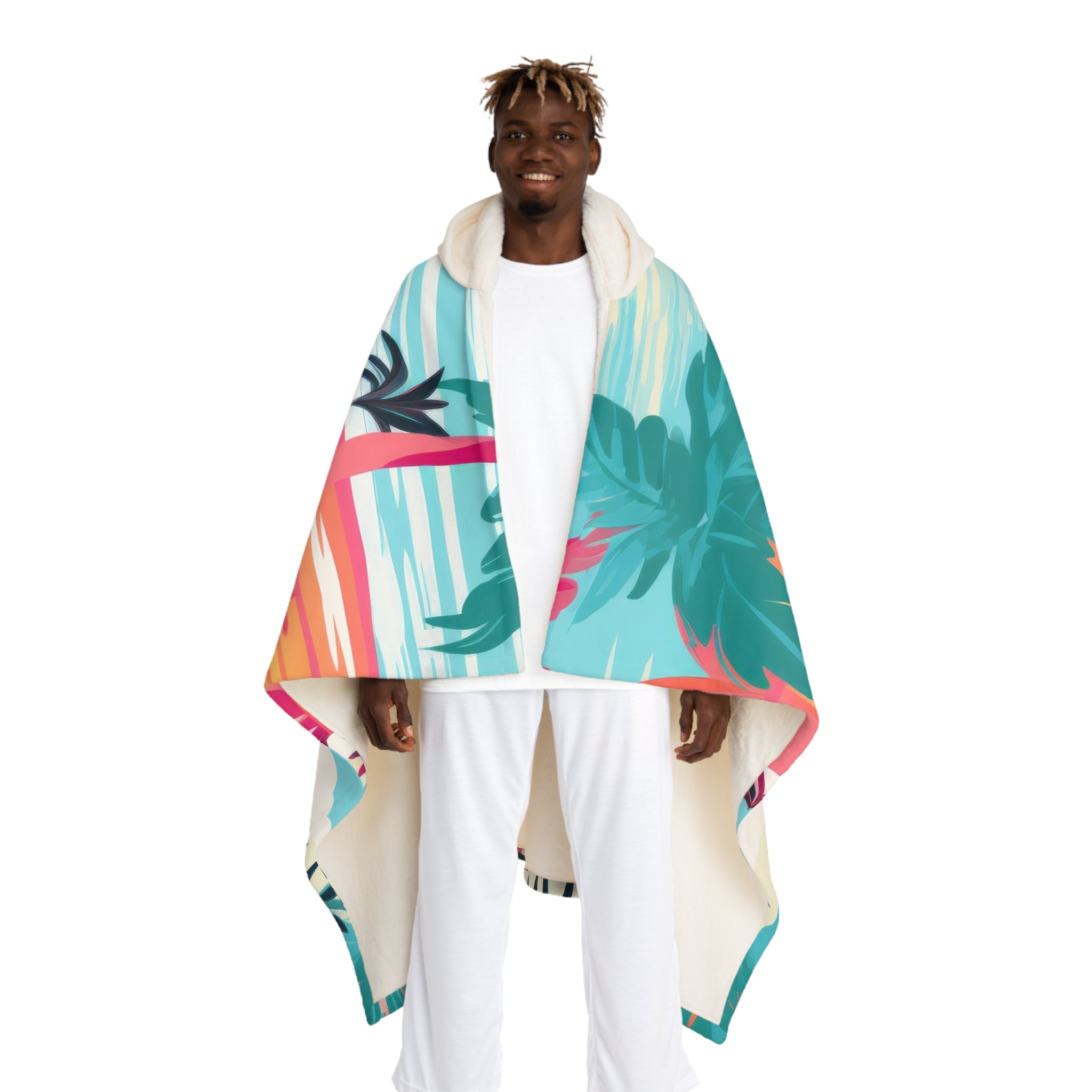 Afshar Island Dream Hooded Sherpa Fleece Blanket, Artsulli - Art is Long, Life is Short, All Over Prints, Size, One size, Color, Cream, , , 62083501832546201458