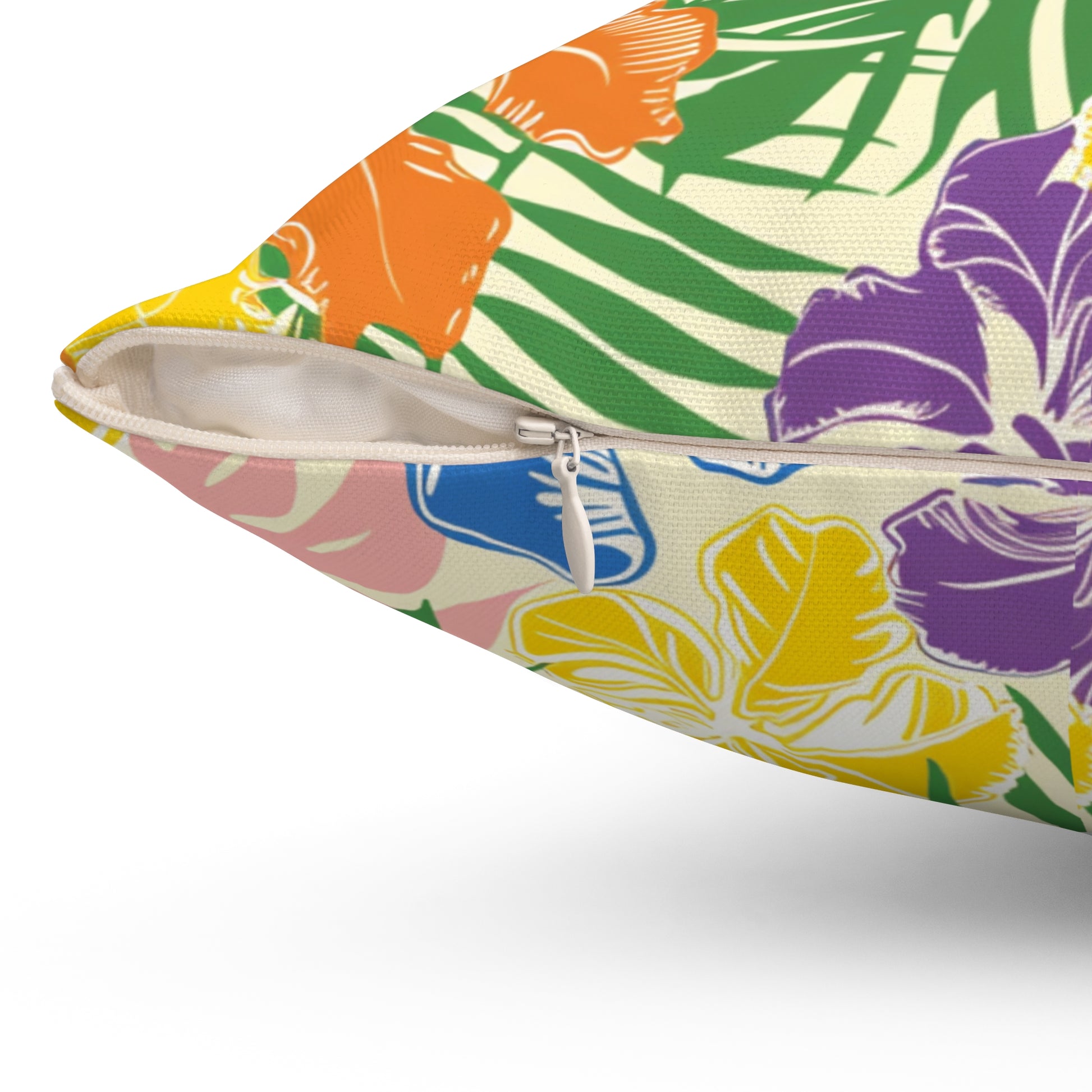 Blooming Tropical Flowers Spun Polyester Square Pillow, Artsulli - Art is Long, Life is Short, Home Decor, , , , , , , 