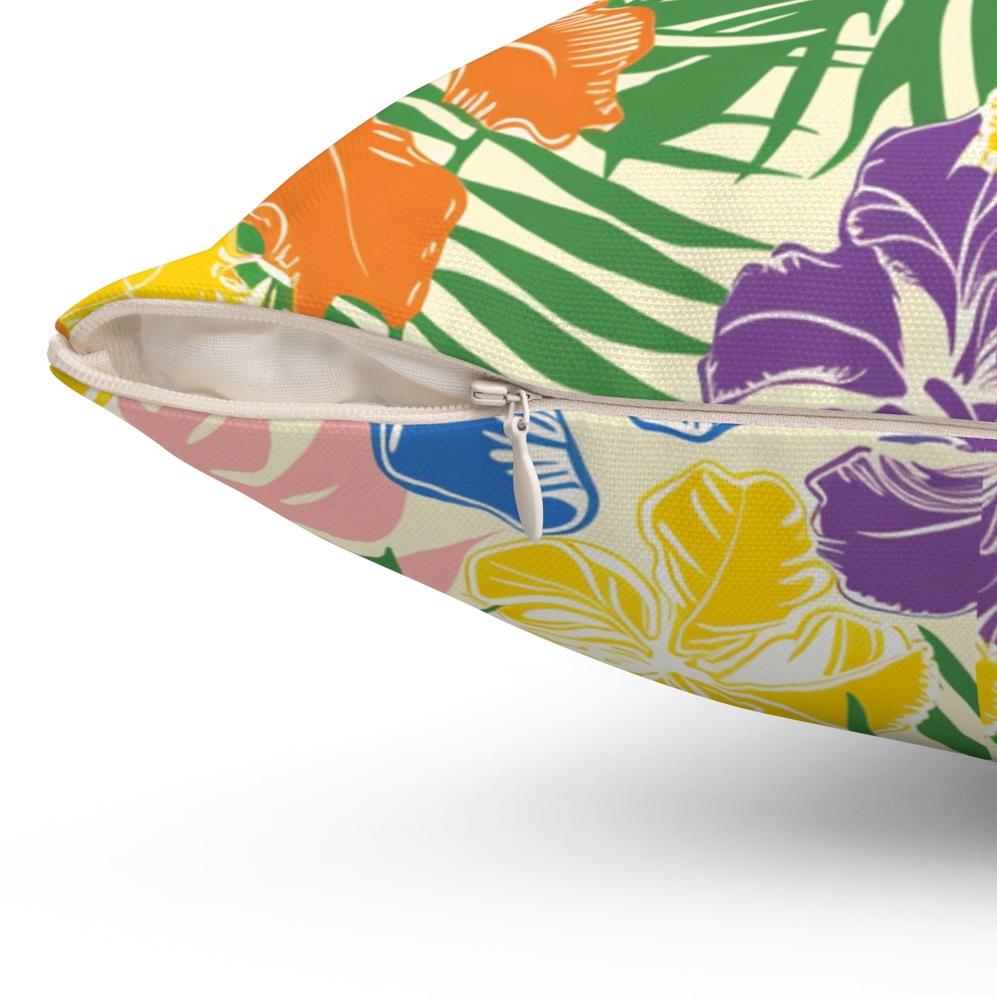 Blooming Tropical Flowers Spun Polyester Square Pillow, Artsulli - Art is Long, Life is Short, Home Decor, , , , , , , 