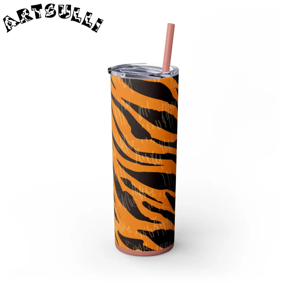 JAKKOUTTHEBXX Tiger Scratches Orange & Black Skinny Tumbler