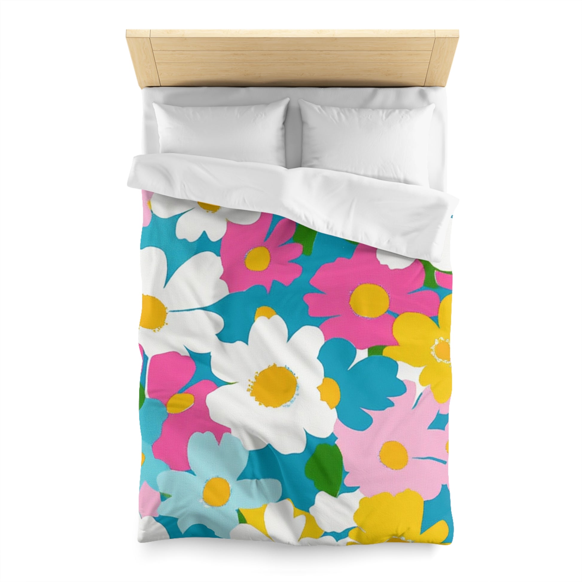 Flowers Multi-Color Microfiber Duvet Cover, Artsulli - Art is Long, Life is Short, Home Decor, , , , , , , 