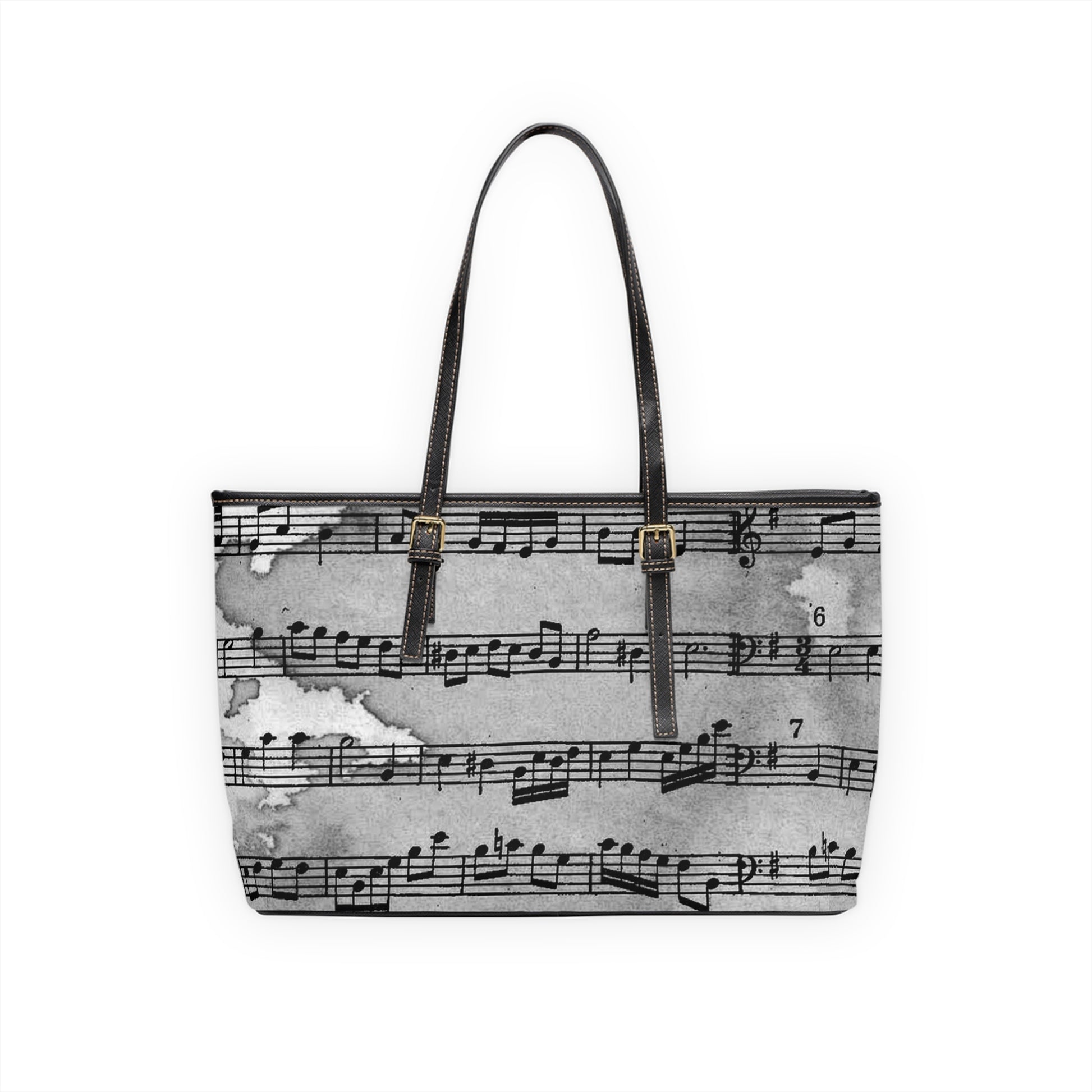 Drip Spill Type Beat Sheet Music Black PU Leather Shoulder Bag, Artsulli - Art is Long, Life is Short, Bags, , , , , , , 
