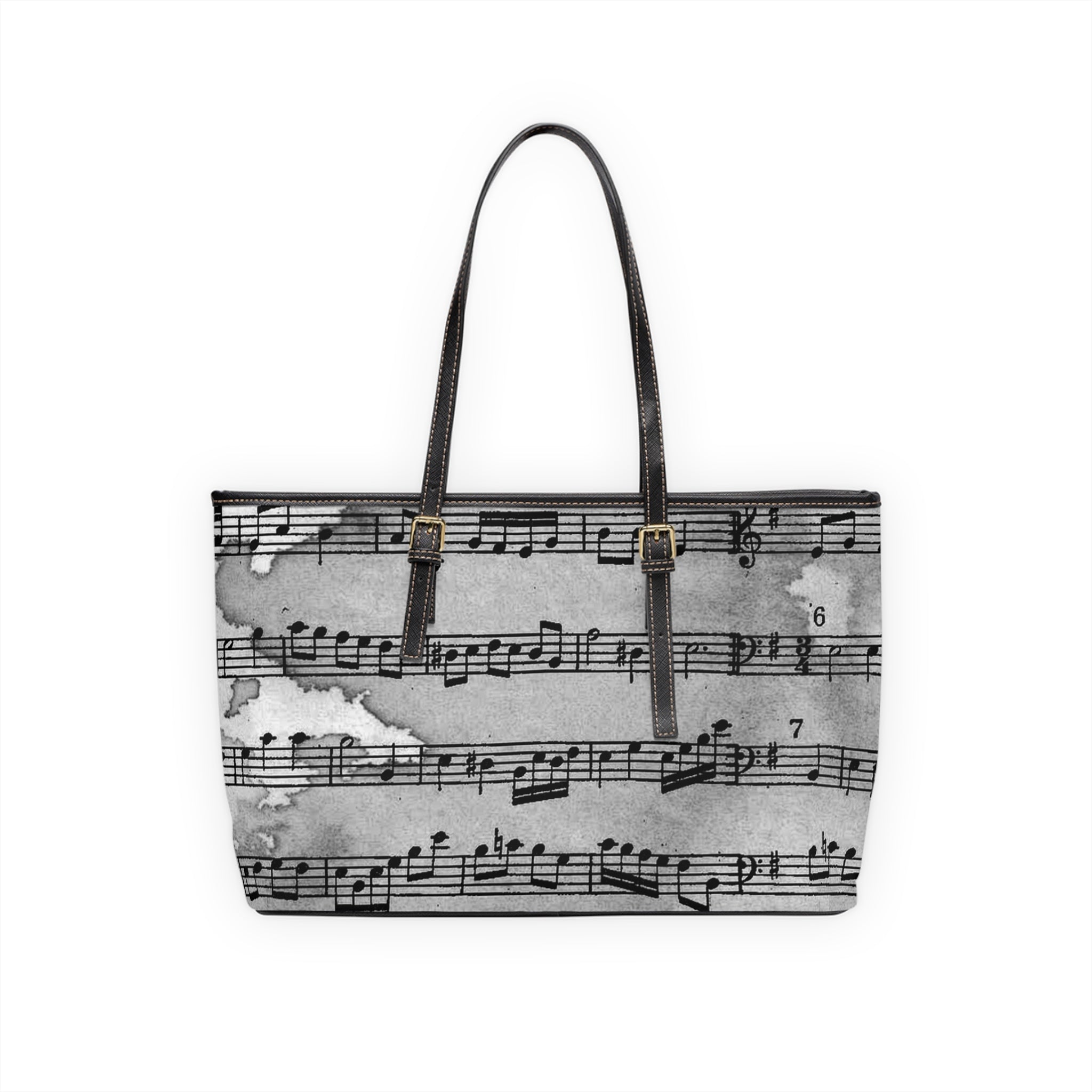 Drip Spill Type Beat Sheet Music Black PU Leather Shoulder Bag, Artsulli - Art is Long, Life is Short, Bags, , , , , , , 