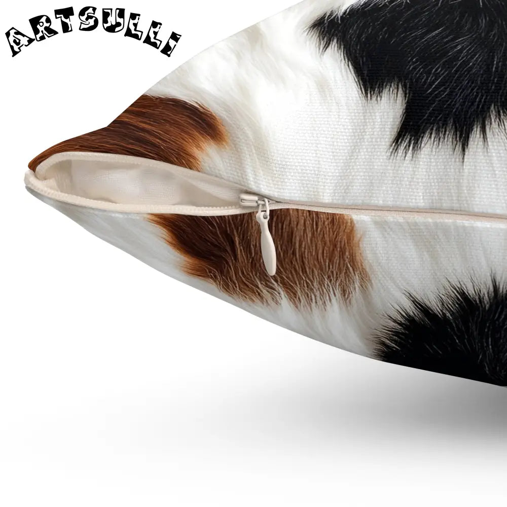 JAKKOUTTHEBXX Surreal Cow Skin Spun Polyester Square Pillow