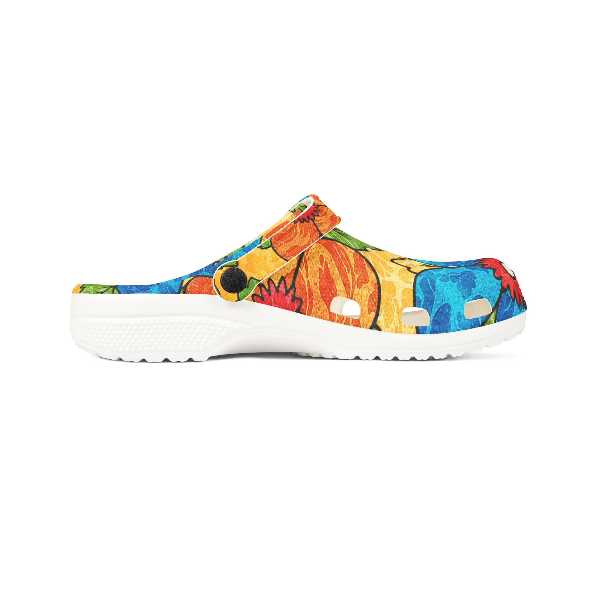 Groovy Yellow Floral Kl EVA Foam Rubber Shoes (AOP), Artsulli - Art is Long, Life is Short, Shoes, , , , , , , 