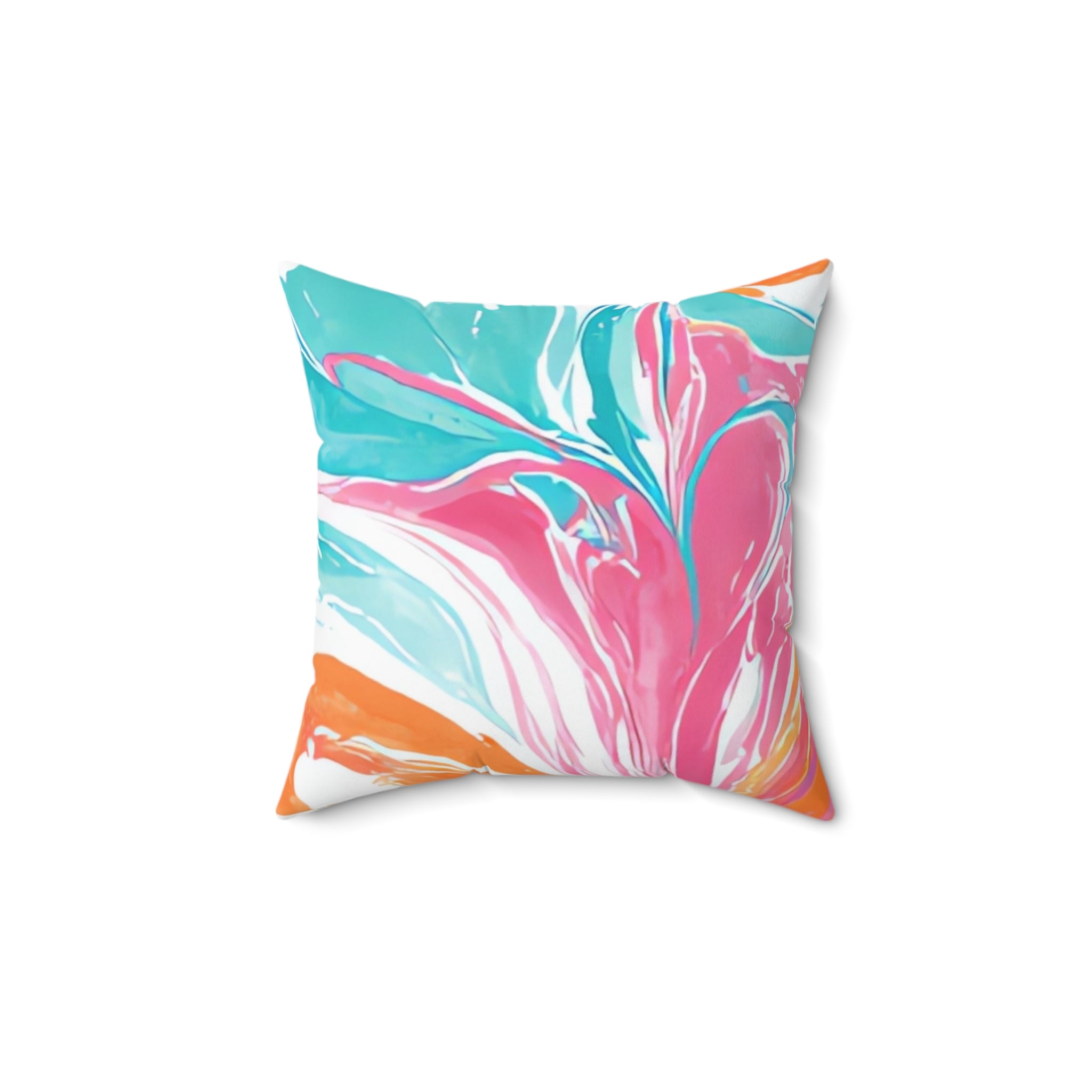 Liquid Pastel Spill Multi-Color Spun Polyester Square Pillow, Artsulli - Art is Long, Life is Short, Home Decor, Size, 14" × 14", , , , , 32786271652088495865