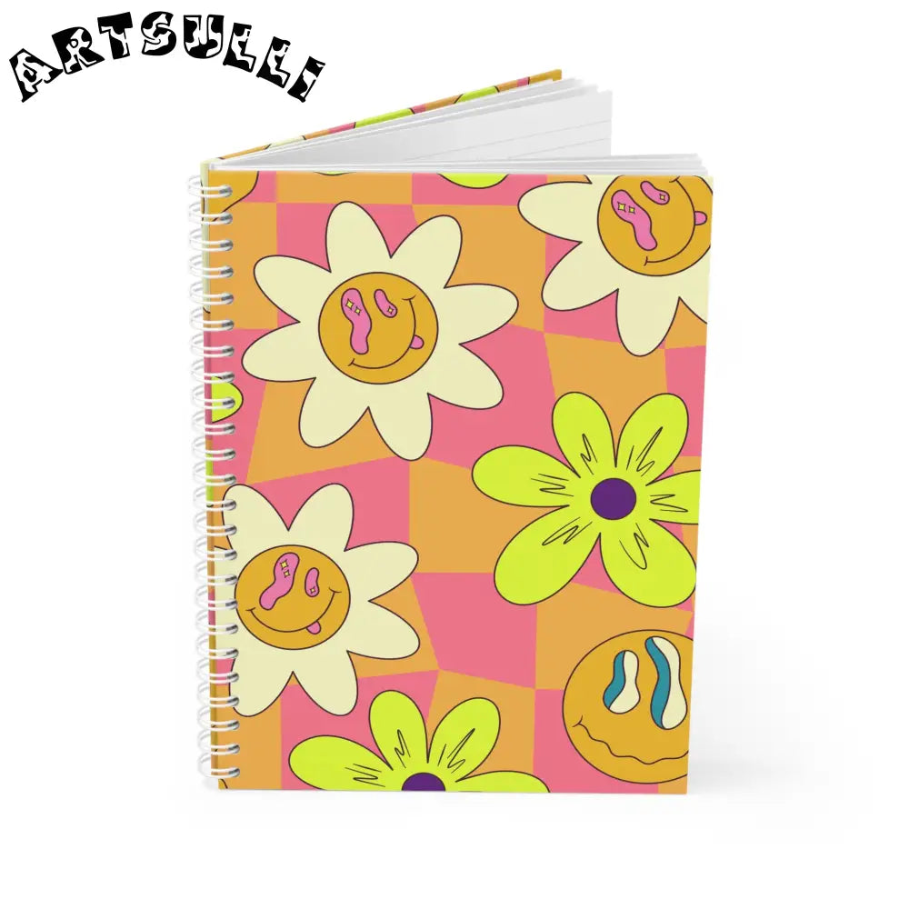 JAKKOUTTHEBXX Trippy Sour Face Rave Spiral Notebook JAKKOUTTHEBXX