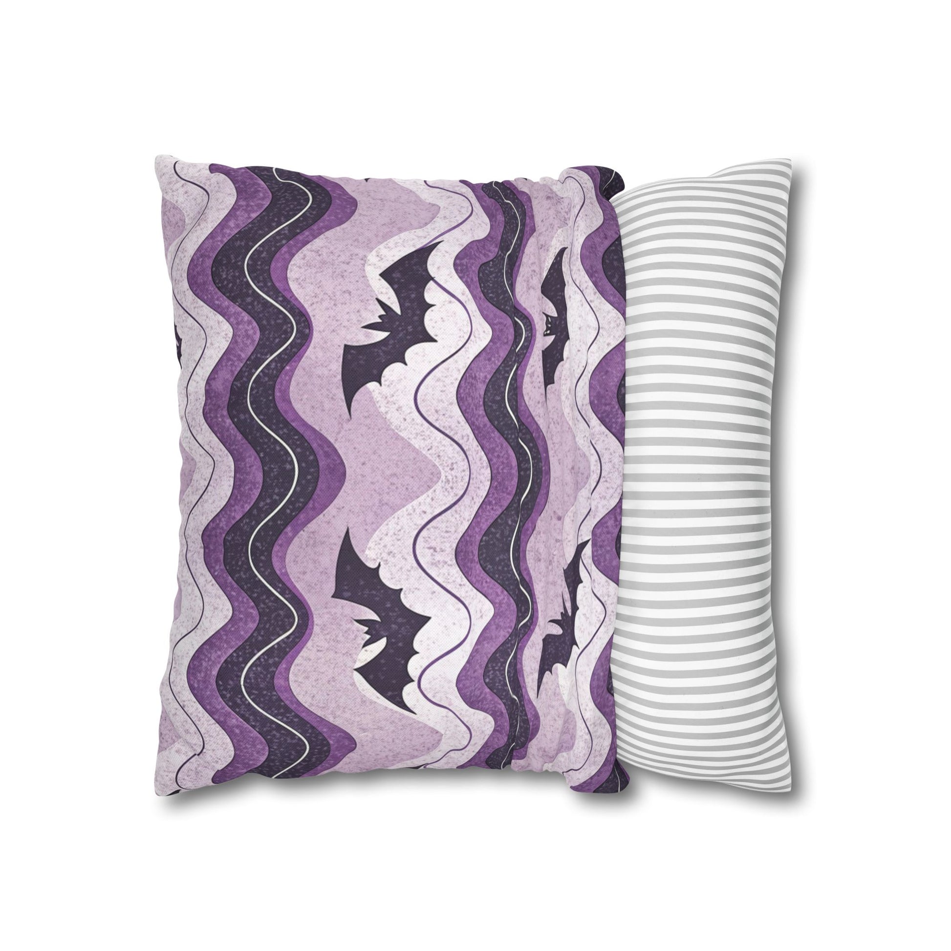 Bat Wave Spun Polyester Square Pillowcase, Artsulli - Art is Long, Life is Short, Home Decor, , , , , , , 